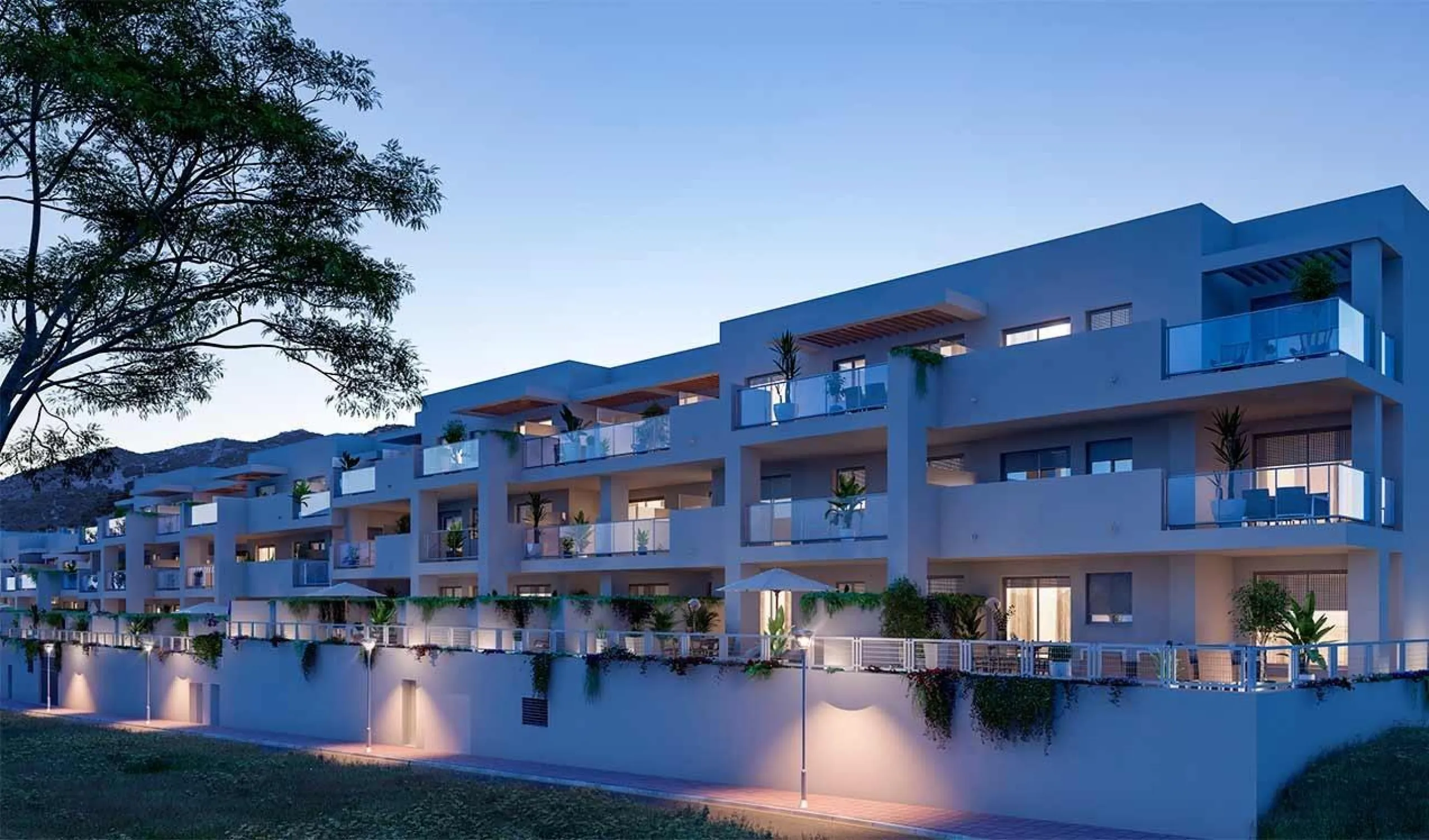 New Build Apartments for Sale in Benalmádena Pueblo Costa del Sol& & Modern Residential Development just 3 km from beach& This exclusive new build development offers 57 contemporary homes with 2 and 3 bedrooms, each featuring 2 full bathrooms and