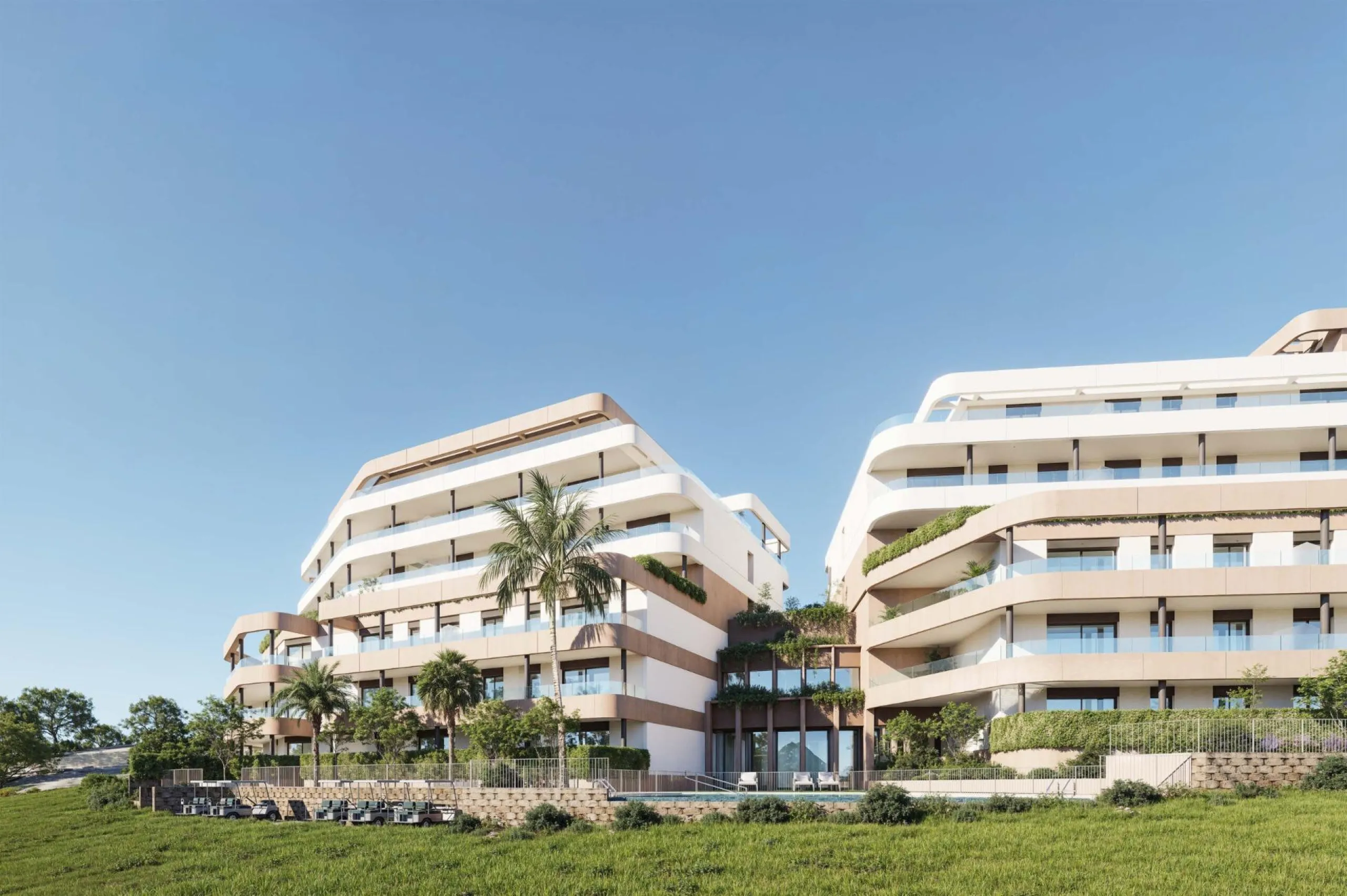 Modern New Build Apartments in Estepona Golf, Málaga& & Elegant Living Surrounded by Nature and Golf& & Welcome to an exclusive new residential development of 68 modern apartments located in the heart of Estepona Golf, Málaga. Designed to comb