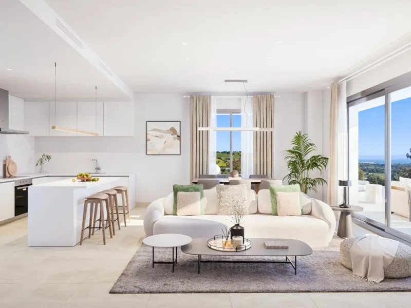 Modern New Build Apartments in Estepona Golf, Málaga& & Elegant Living Surrounded by Nature and Golf& & Welcome to an exclusive new residential development of 68 modern apartments located in the heart of Estepona Golf, Málaga. Designed to comb