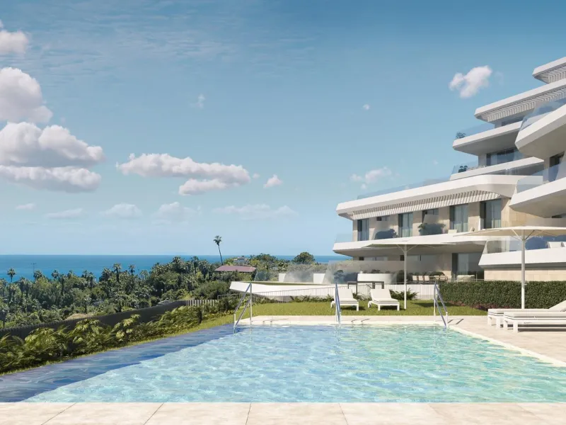 New Build Apartments with Sea Views in Selwo, Estepona& & A unique residential project located next to Selwo Park, in a privileged location surrounded by nature and green areas. From your new home, you will enjoy spectacular sea views and communal a