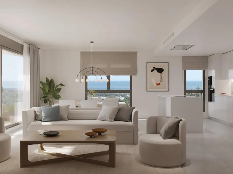 New Build Apartments with Sea Views in Selwo, Estepona& & A unique residential project located next to Selwo Park, in a privileged location surrounded by nature and green areas. From your new home, you will enjoy spectacular sea views and communal a