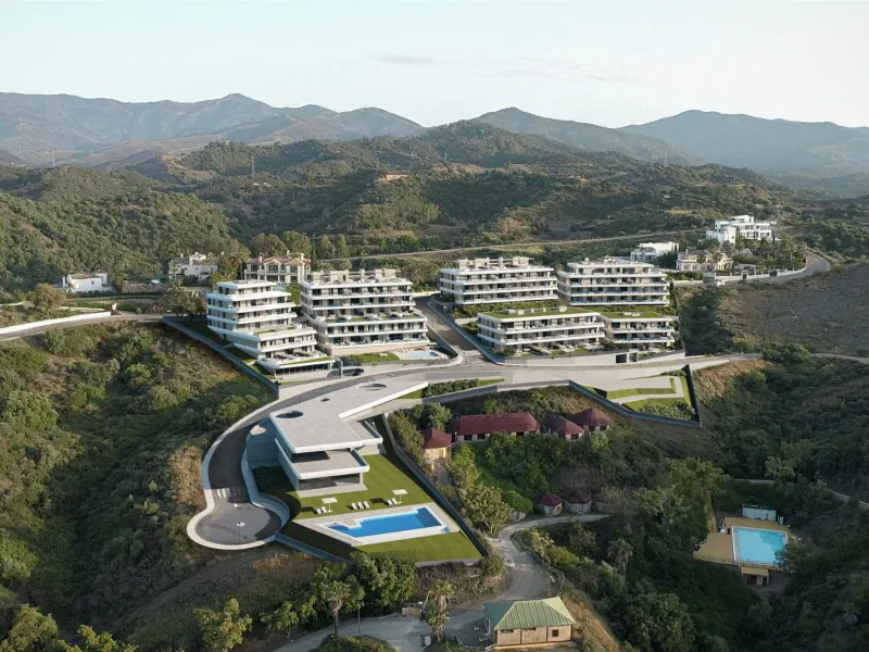 New Build Apartments with Sea Views in Selwo, Estepona& & A unique residential project located next to Selwo Park, in a privileged location surrounded by nature and green areas. From your new home, you will enjoy spectacular sea views and communal a