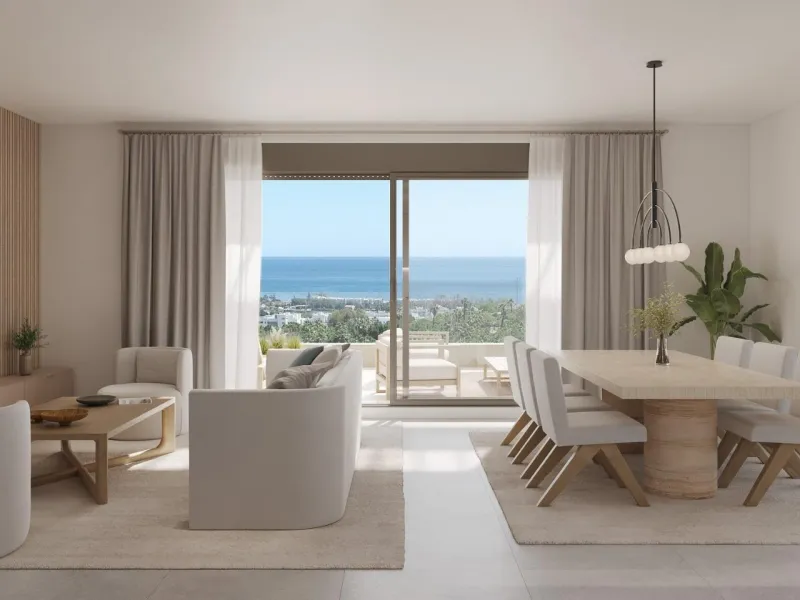 New Build Apartments with Sea Views in Selwo, Estepona& & A unique residential project located next to Selwo Park, in a privileged location surrounded by nature and green areas. From your new home, you will enjoy spectacular sea views and communal a