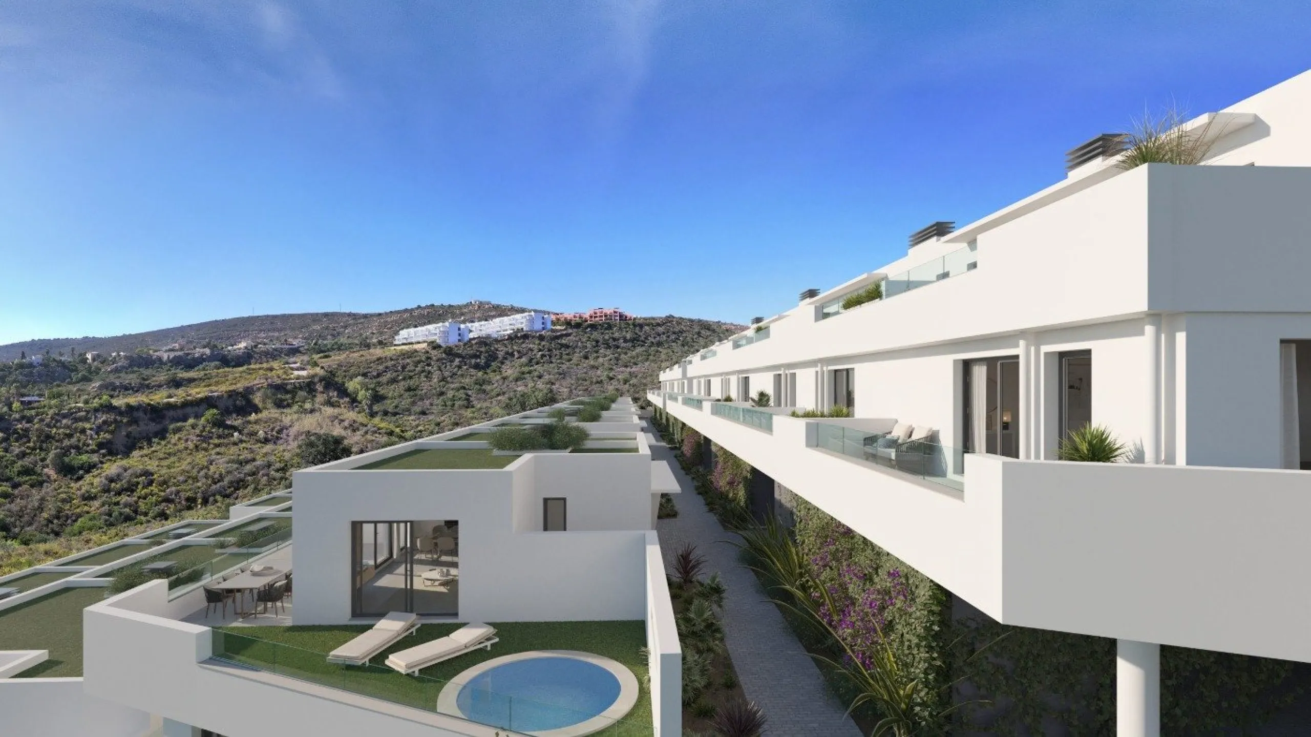 NEW BUILD TOWNHOUSES WITH THE SEA VIEWS IN MANILVA