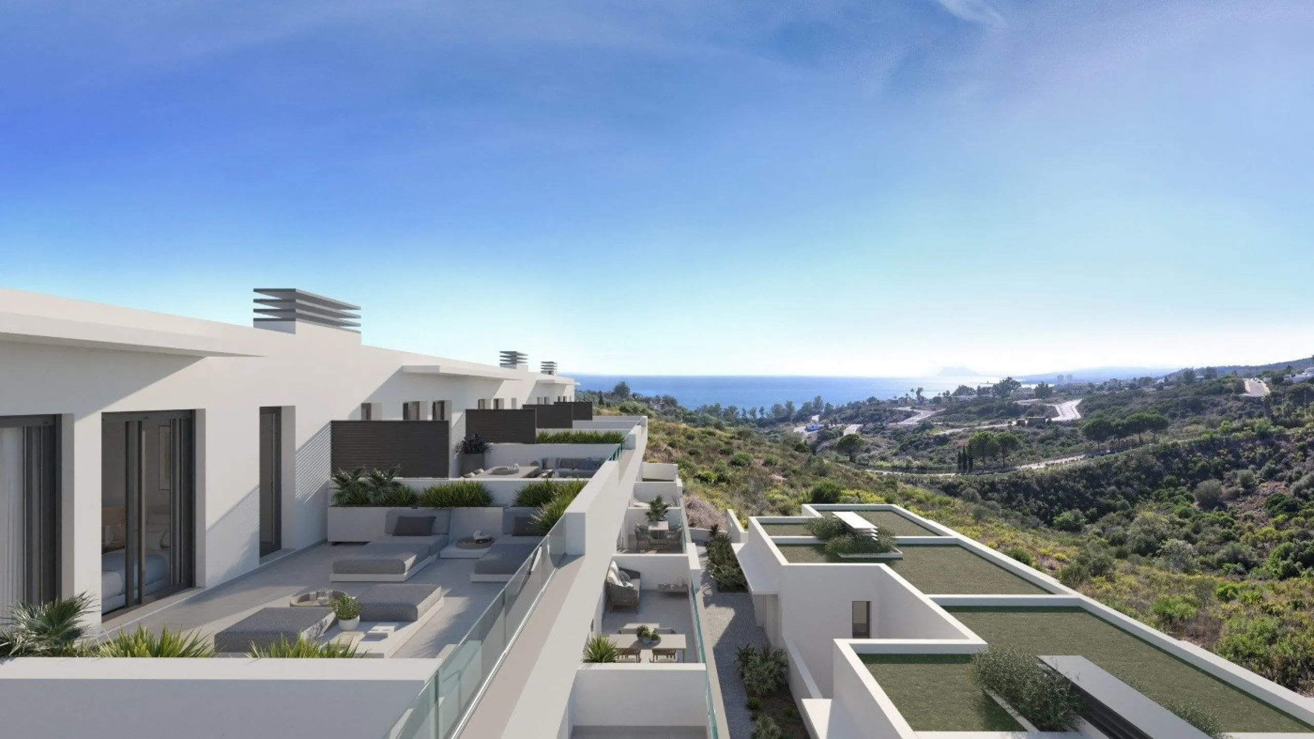 NEW BUILD TOWNHOUSES WITH THE SEA VIEWS IN MANILVA