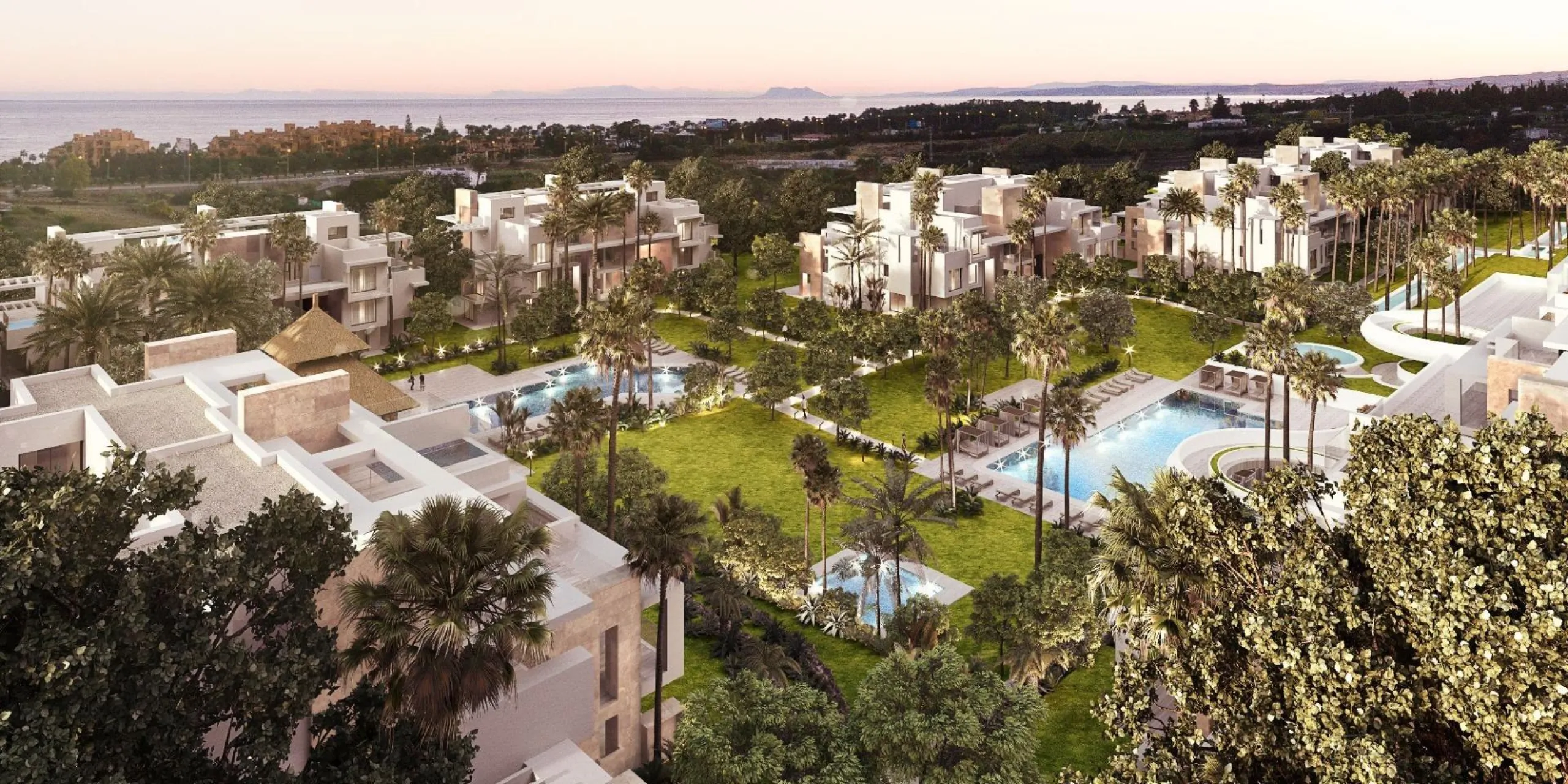 NEW BUILD RESIDENTIAL COMPLEX IN ESTEPONA& & New Build Luxury residential complex in Estepona.& & Residential complex consist of 140 exclusive bungalow apartments with 2 - 3 bedrooms and penthouses with 3 - 4 bedrooms set in a tropical, gated 