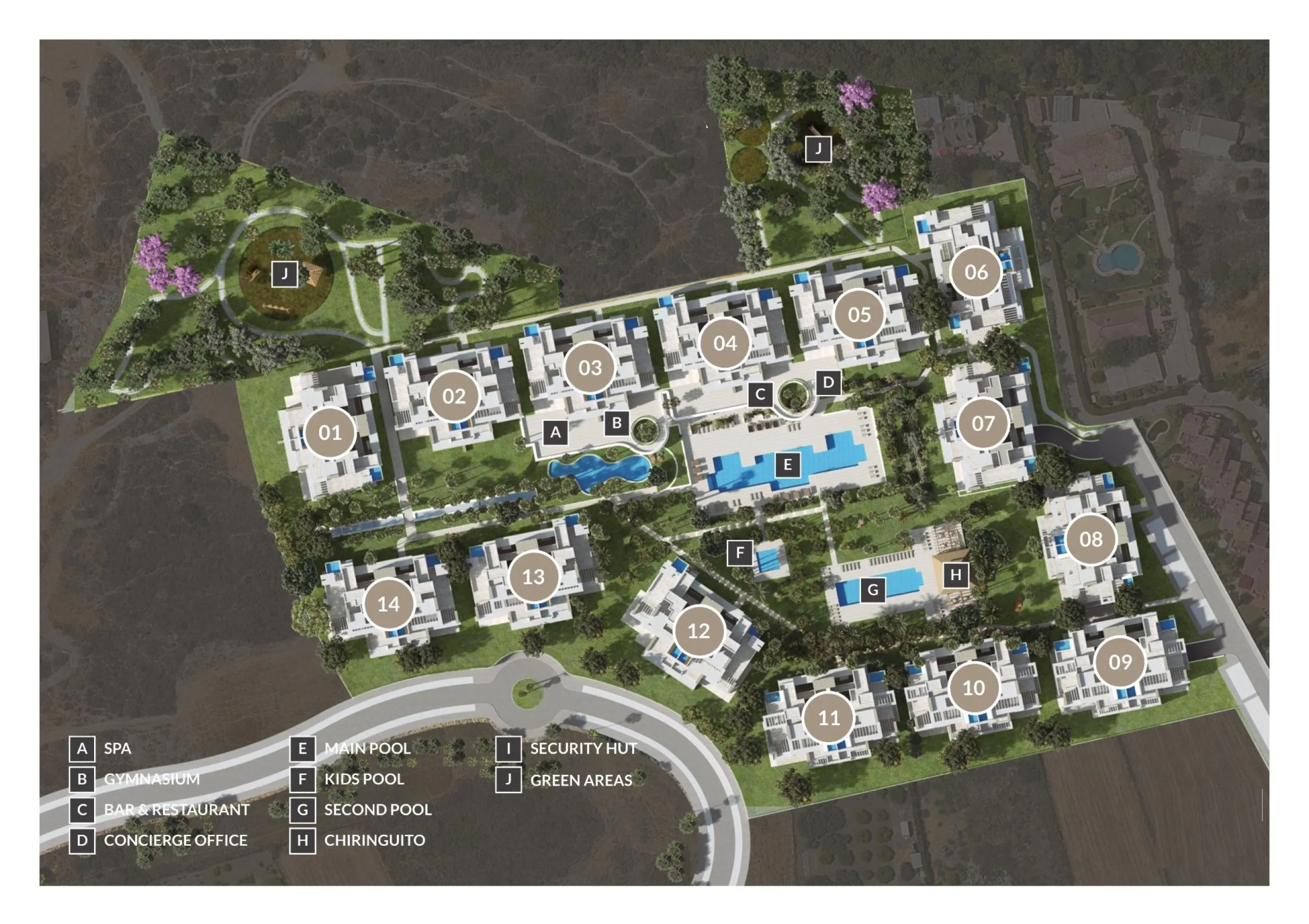 NEW BUILD RESIDENTIAL COMPLEX IN ESTEPONA& & New Build Luxury residential complex in Estepona.& & Residential complex consist of 140 exclusive bungalow apartments with 2 - 3 bedrooms and penthouses with 3 - 4 bedrooms set in a tropical, gated 