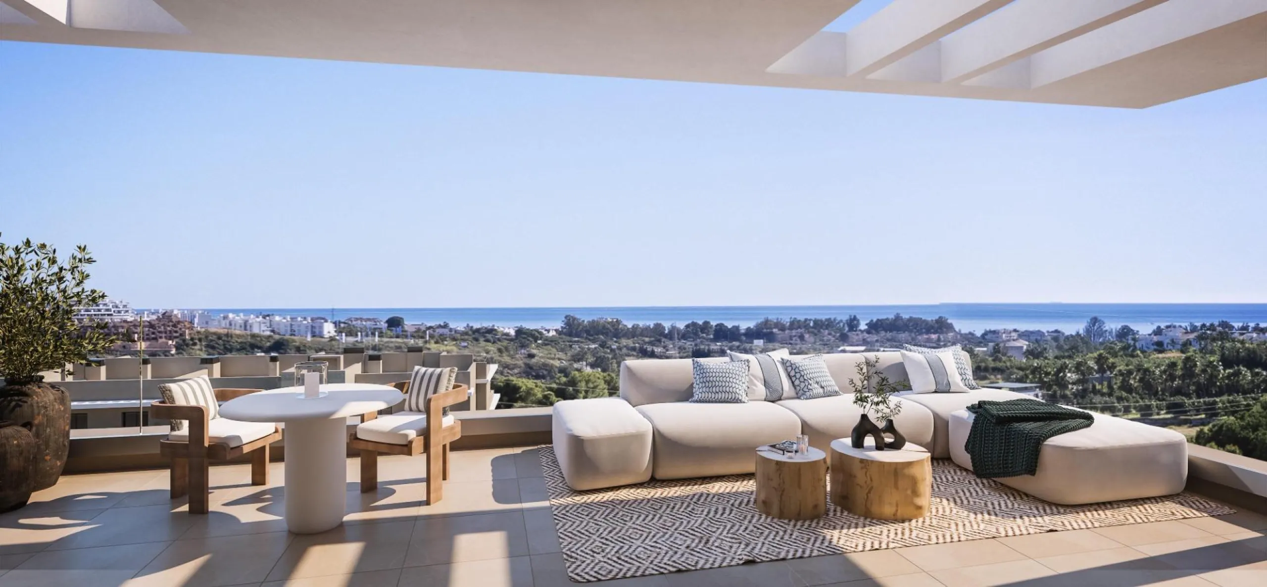 NEW BUILD RESIDENTIAL COMPLEX IN ESTEPONA& & A project that overlooks the sea and the mountains and whose architecture blends in with the surroundings to create a habitat of its own, where the sun and the Mediterranean mark the passage of time& &