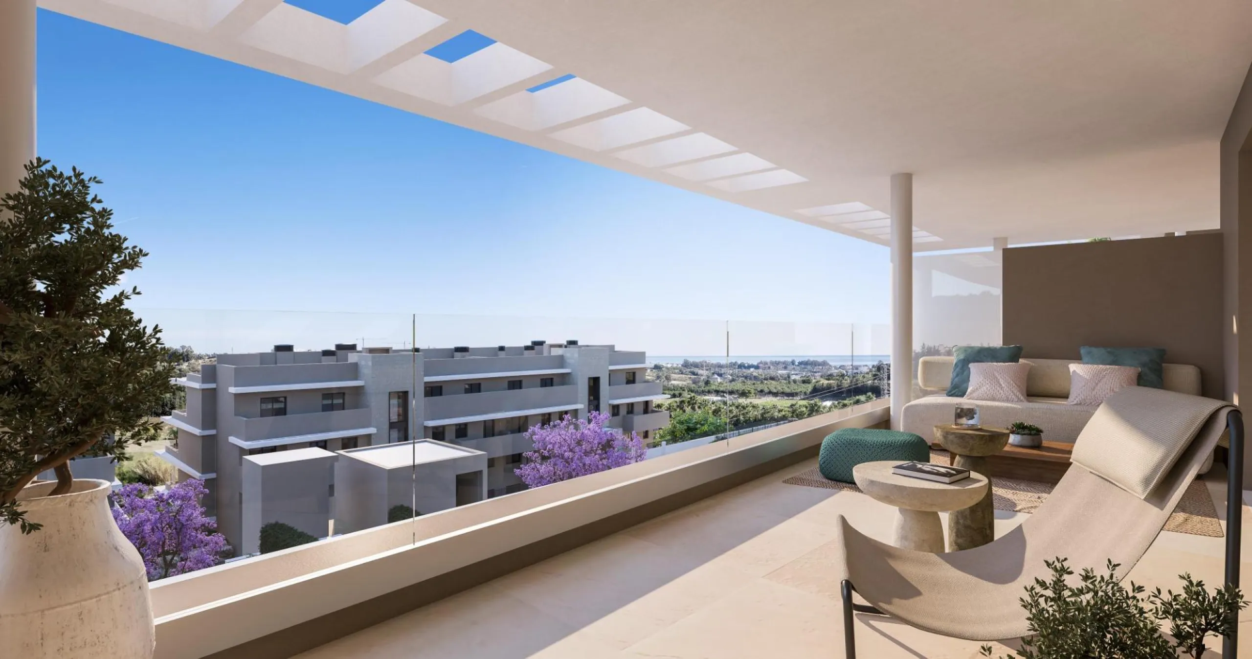 NEW BUILD RESIDENTIAL COMPLEX IN ESTEPONA& & A project that overlooks the sea and the mountains and whose architecture blends in with the surroundings to create a habitat of its own, where the sun and the Mediterranean mark the passage of time& &