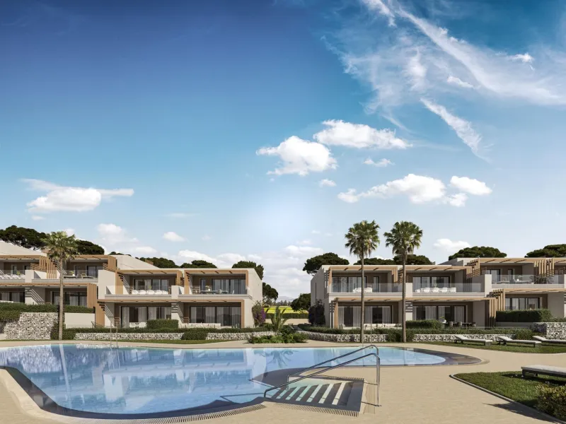 NEW BUILD TOWNHOUSES WITH SEA AND GOLF COURSE VIEWS& & Located halfway between La Cala de Mijas and Fuengirola, on the front line of the El Chaparral golf course and only 700 metres from the beach of the same name. & & Gated residential comple