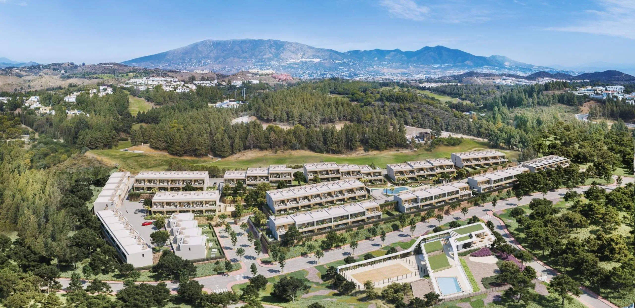 NEW BUILD TOWNHOUSES WITH SEA AND GOLF COURSE VIEWS& & Located halfway between La Cala de Mijas and Fuengirola, on the front line of the El Chaparral golf course and only 700 metres from the beach of the same name. & & Gated residential comple
