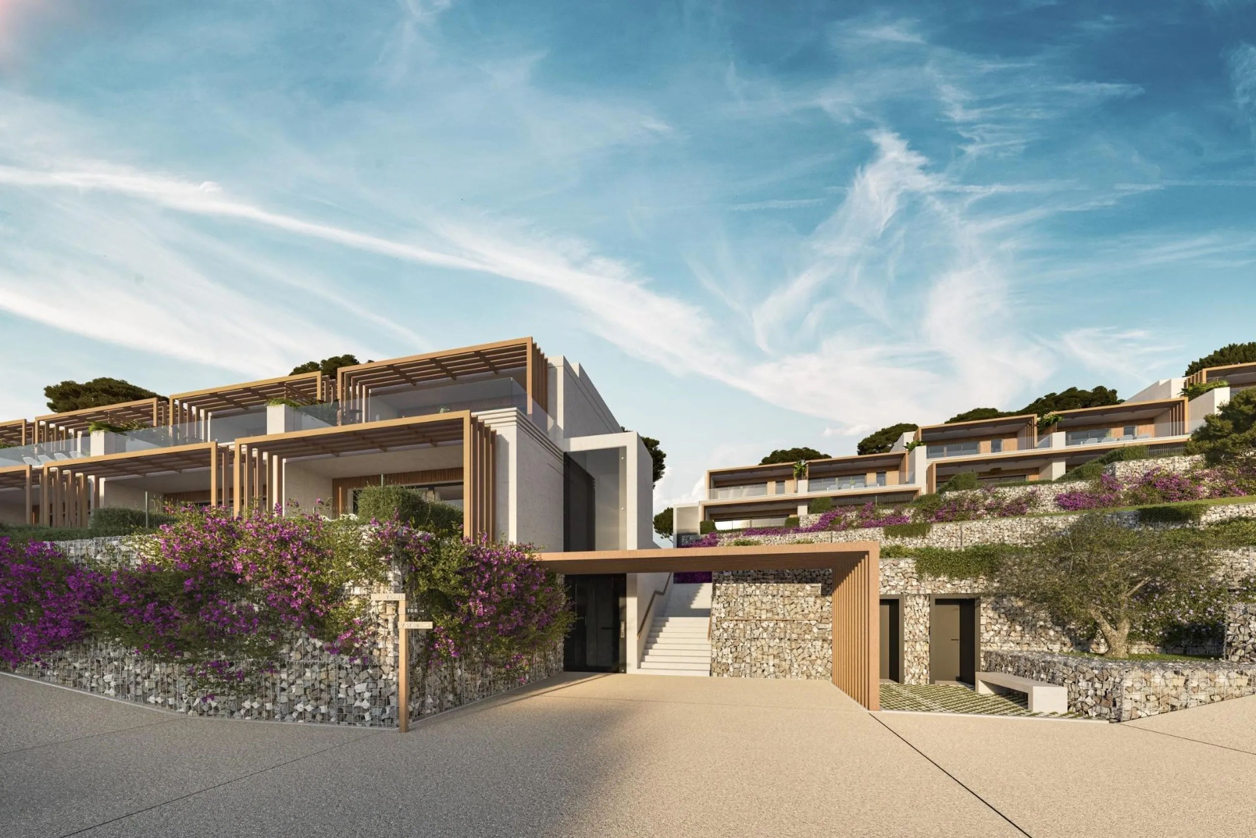 NEW BUILD TOWNHOUSES WITH SEA AND GOLF COURSE VIEWS& & Located halfway between La Cala de Mijas and Fuengirola, on the front line of the El Chaparral golf course and only 700 metres from the beach of the same name. & & Gated residential comple