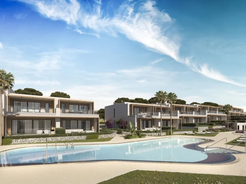 NEW BUILD TOWNHOUSES WITH SEA AND GOLF COURSE VIEWS& & Located halfway between La Cala de Mijas and Fuengirola, on the front line of the El Chaparral golf course and only 700 metres from the beach of the same name. & & Gated residential comple