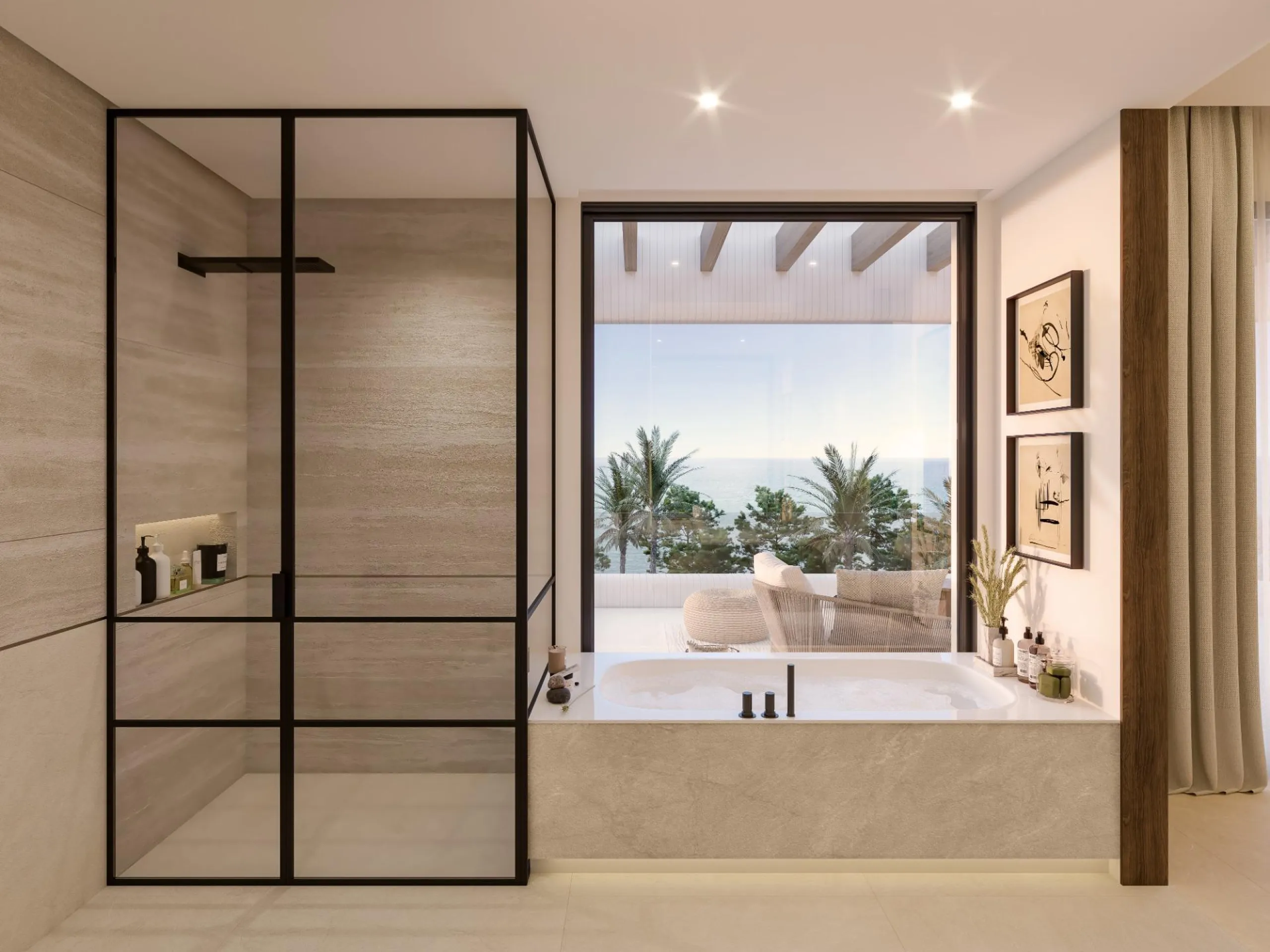 NEW BUILD LUXURY FRONTLINE RESIDENTIAL COMPLEX NEAR MARBELLA& & New Build unique and unrivalled project located on the beachfront in Las Chapas (Marbella), on one of the last available plots facing the sea,.& Residential offers 96 spacious apartm