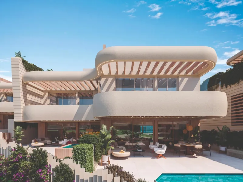 NEW BUILD LUXURY FRONTLINE RESIDENTIAL COMPLEX NEAR MARBELLA& & New Build unique and unrivalled project located on the beachfront in Las Chapas (Marbella), on one of the last available plots facing the sea,.& Residential offers 96 spacious apartm