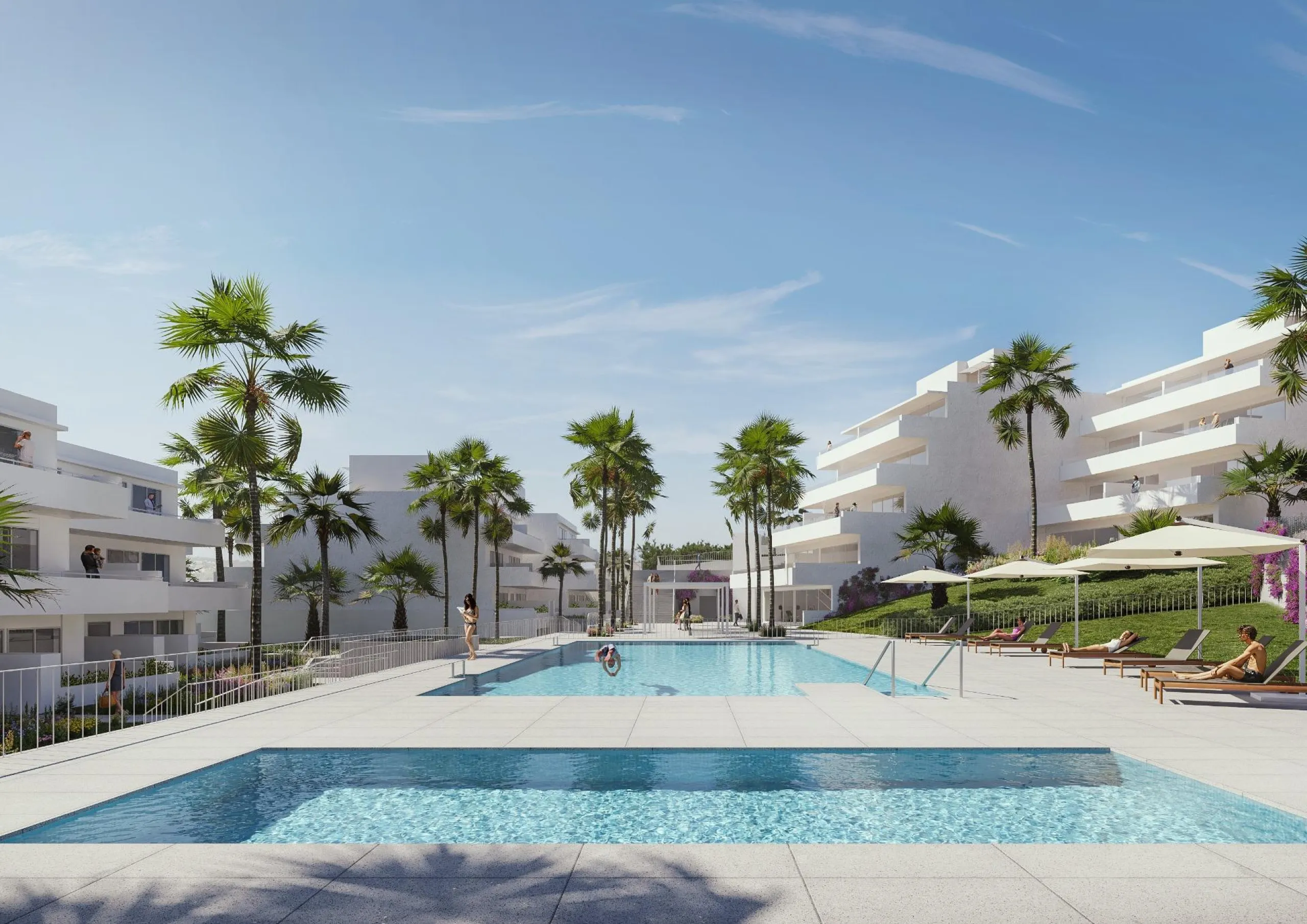 NEW BUILD RESIDENTIAL COMPLEX IN ESTEPONA& &  New Build residential complex in Estepona consist of 54 properties.& You can choose 2 and 3 bedrooms options and different types: ground floors, mid-level floors and penthouses, so you can feel the li