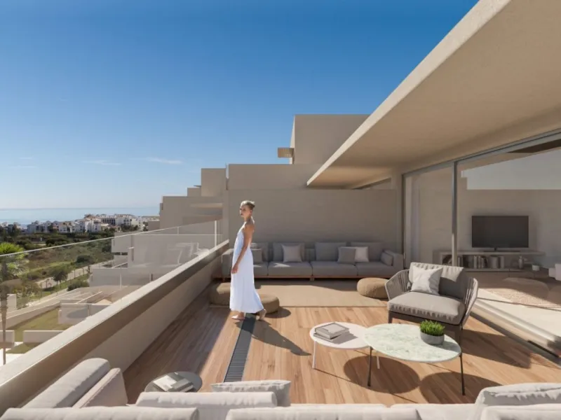 NEW BUILD RESIDENTIAL COMPLEX IN ESTEPONA& &  New Build residential complex in Estepona consist of 54 properties.& You can choose 2 and 3 bedrooms options and different types: ground floors, mid-level floors and penthouses, so you can feel the li