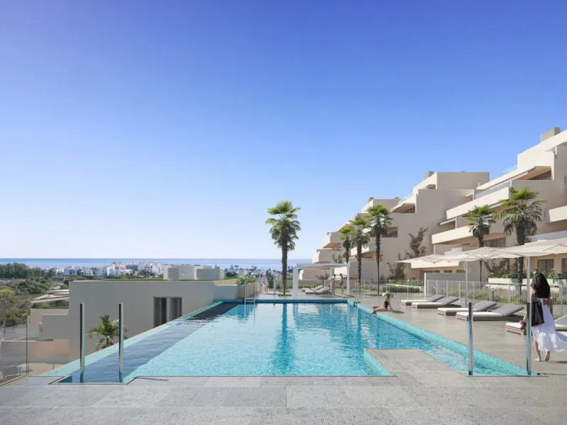 NEW BUILD RESIDENTIAL COMPLEX IN ESTEPONA& &  New Build residential complex in Estepona consist of 54 properties.& You can choose 2 and 3 bedrooms options and different types: ground floors, mid-level floors and penthouses, so you can feel the li