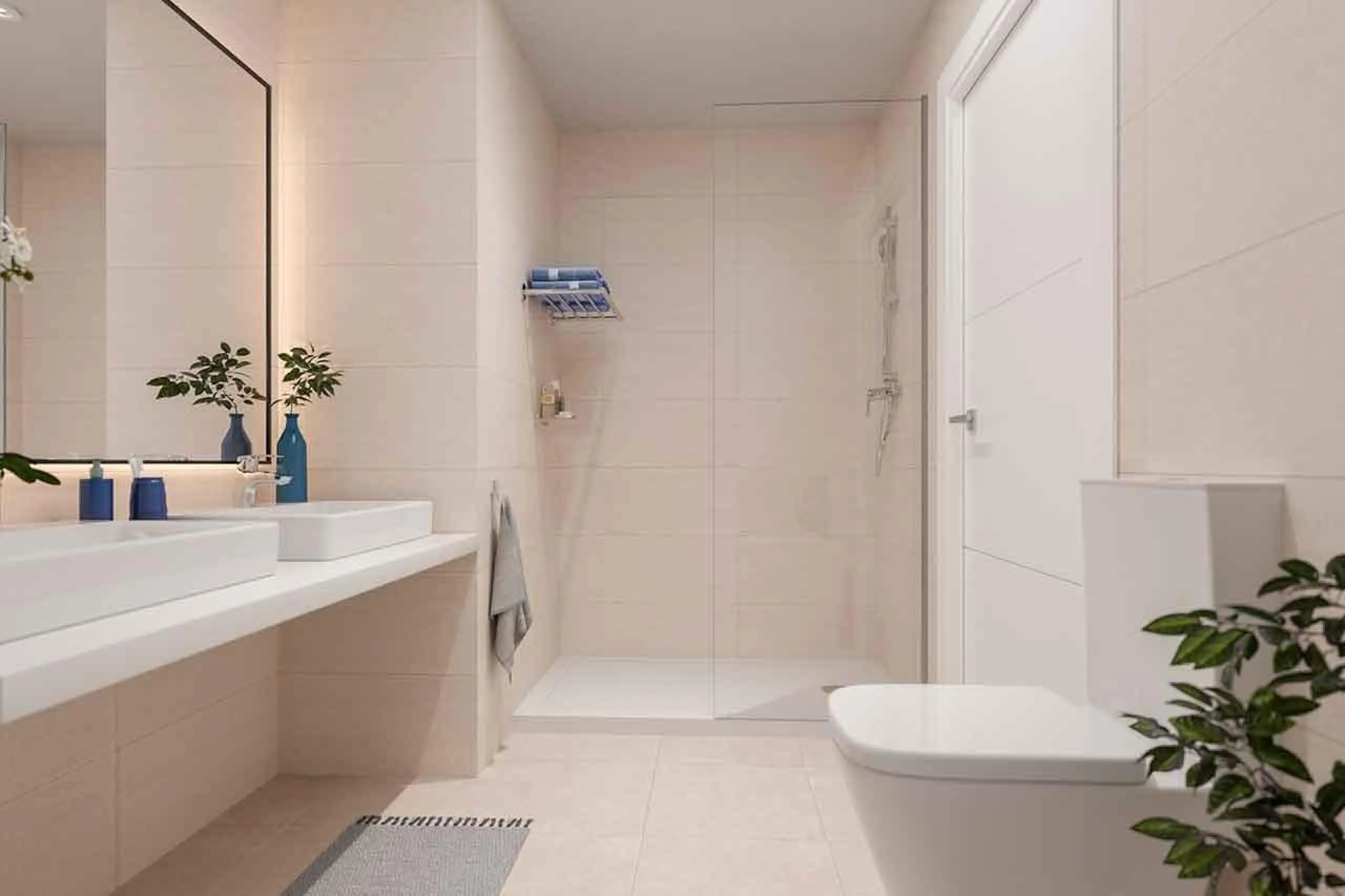 Quiet gated residential complex consisting of 1, 2 and 3 bedroom flats and 3 bedroom penthouses. All properties have garage and storage room. Air conditioning with heat pump. Underfloor heating in bathrooms with independent control. With spectacular terra