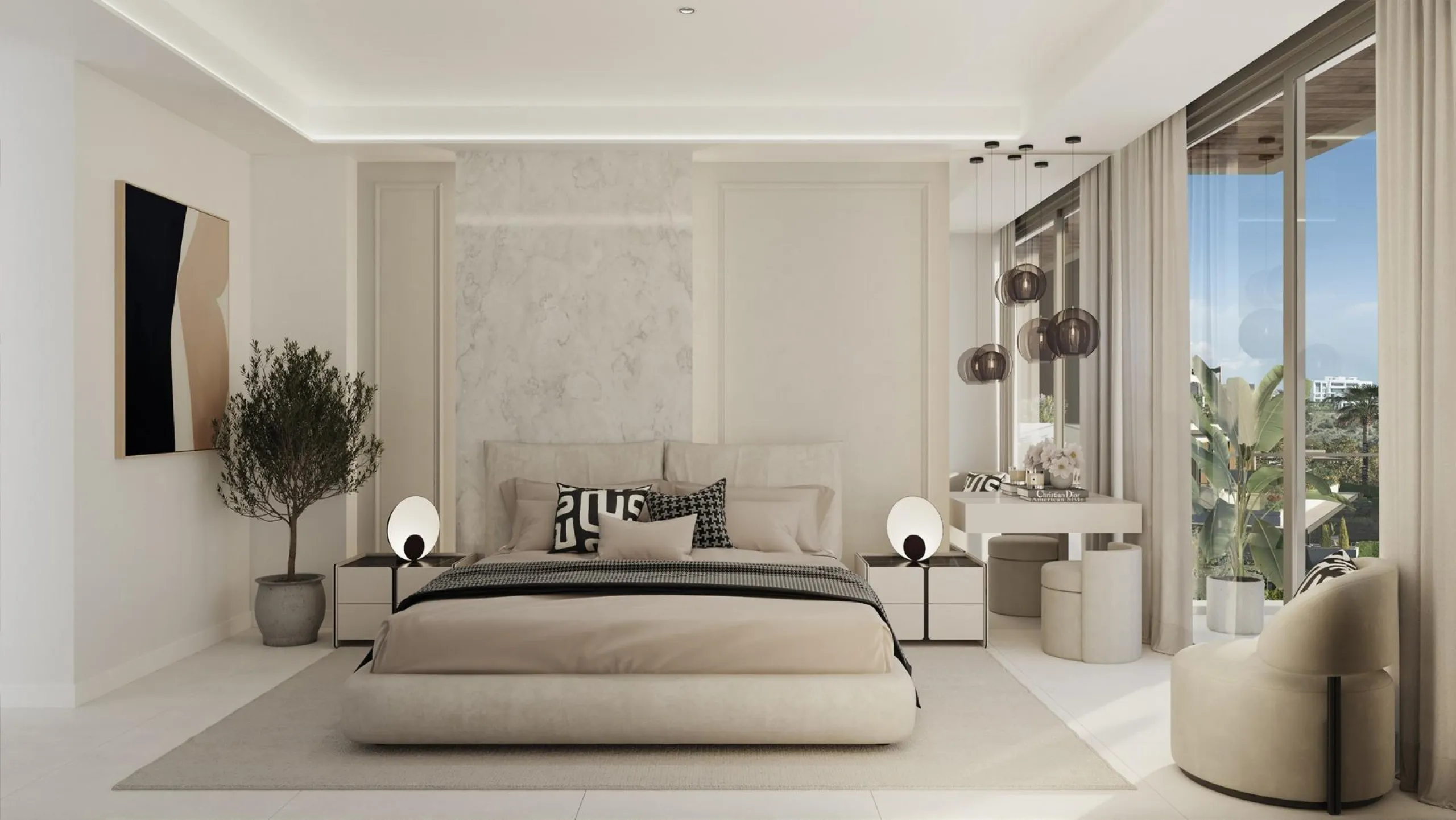 Gated frontline golf development, on gentle hills in the outskirts of Marbella. 3 and 4 bedroom homes with large windows, and living room and kitchen integrated into an open-plan space that allows you to take advantage of natural light at every moment of 