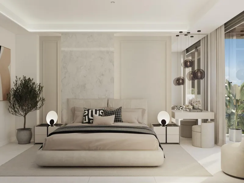 Gated frontline golf development, on gentle hills in the outskirts of Marbella. 3 and 4 bedroom homes with large windows, and living room and kitchen integrated into an open-plan space that allows you to take advantage of natural light at every moment of 