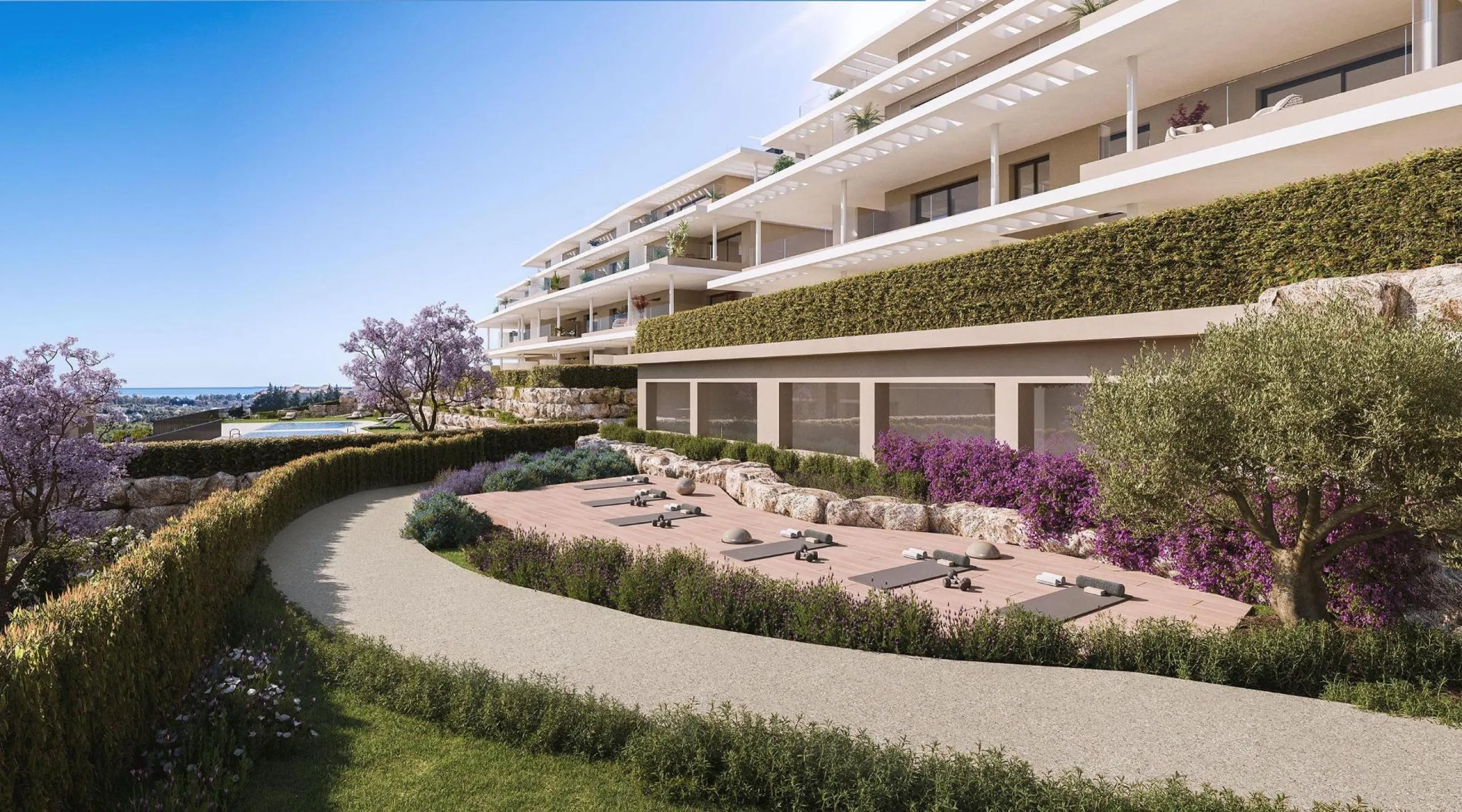 NEW BUILD RESIDENTIAL COMPLEX IN ESTEPONA& & A project that overlooks the sea and the mountains and whose architecture blends in with the surroundings to create a habitat of its own, where the sun and the Mediterranean mark the passage of time& &