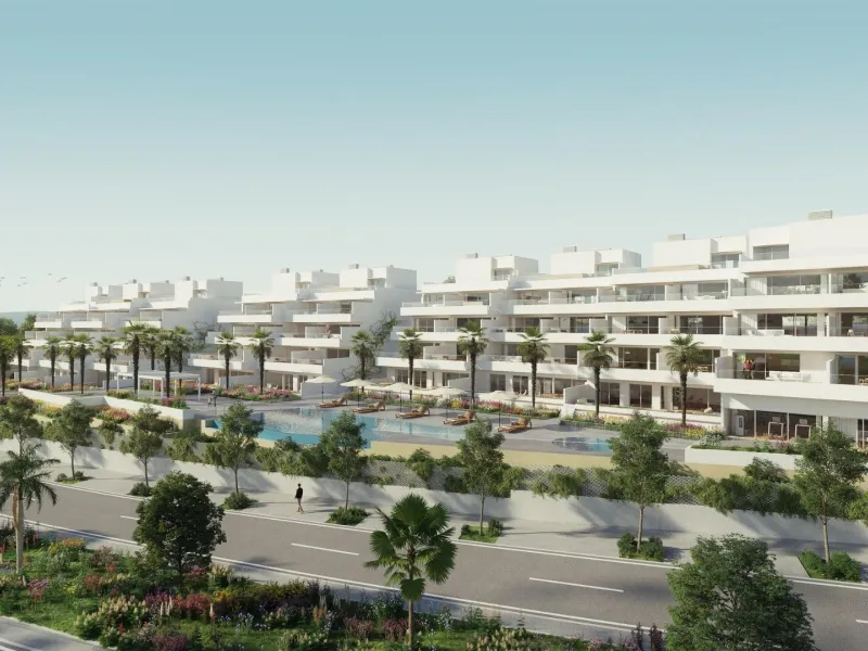 NEW BUILD RESIDENTIAL COMPLEX IN ESTEPONA& &  New Build residential complex in Estepona consist of 54 properties.& You can choose 2 and 3 bedrooms options and different types: ground floors, mid-level floors and penthouses, some with sea views, s