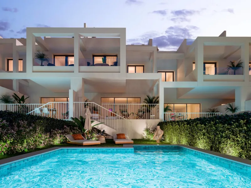 NEW BUILD RESIDENTIAL IN LAS ROCAS EN MANILVA& & New build residential of 16 townhouses and semi-detached villas located in Las Rocas en Manilva, on the Costa del Sol.& & At residential you will enjoy the best and most spectacular sea views, s