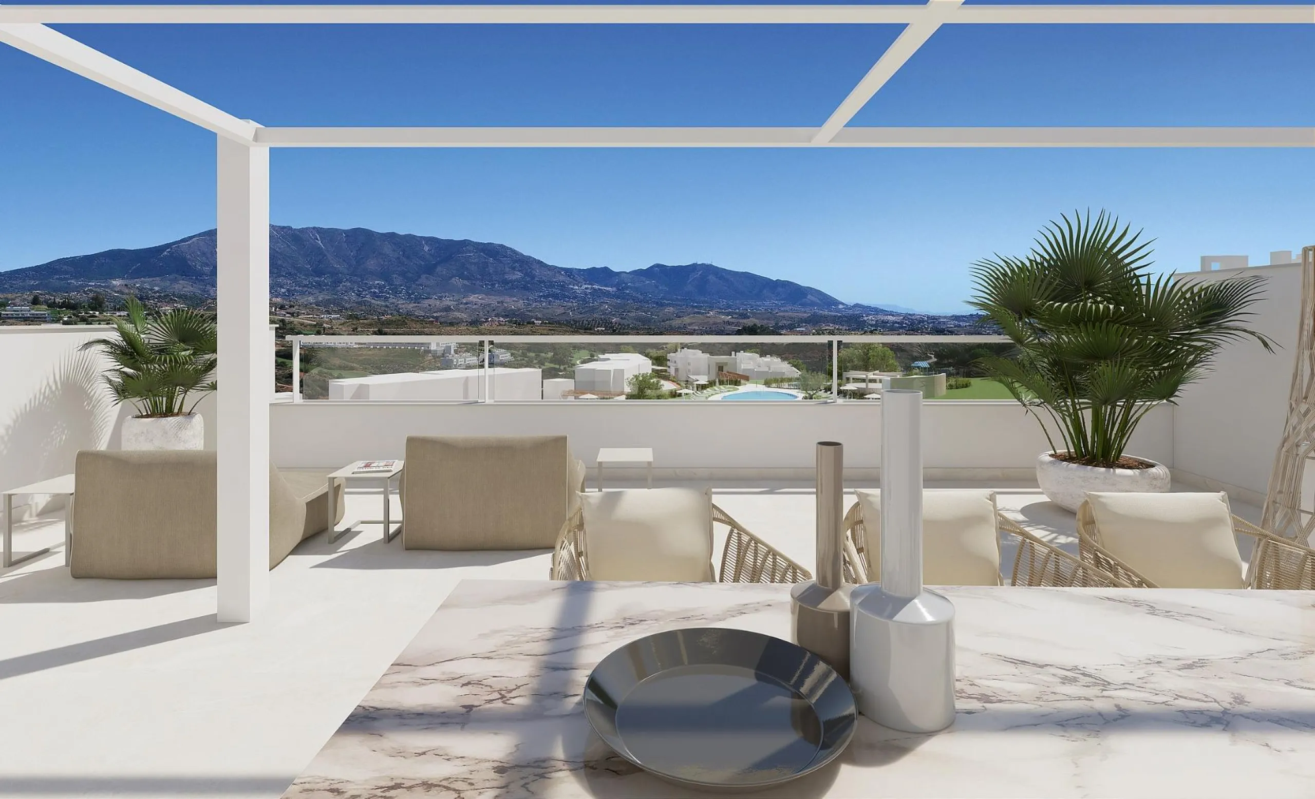 NEW BUILD RESIDENTIAL COMPLEX AT LA CALA GOLF RESORT, MIJAS& & New Build residential complex of apartments and penthouses at the La Cala Golf Resort.& & The residence is being built at the top of the hill overlooking the Europa Golf Course, in