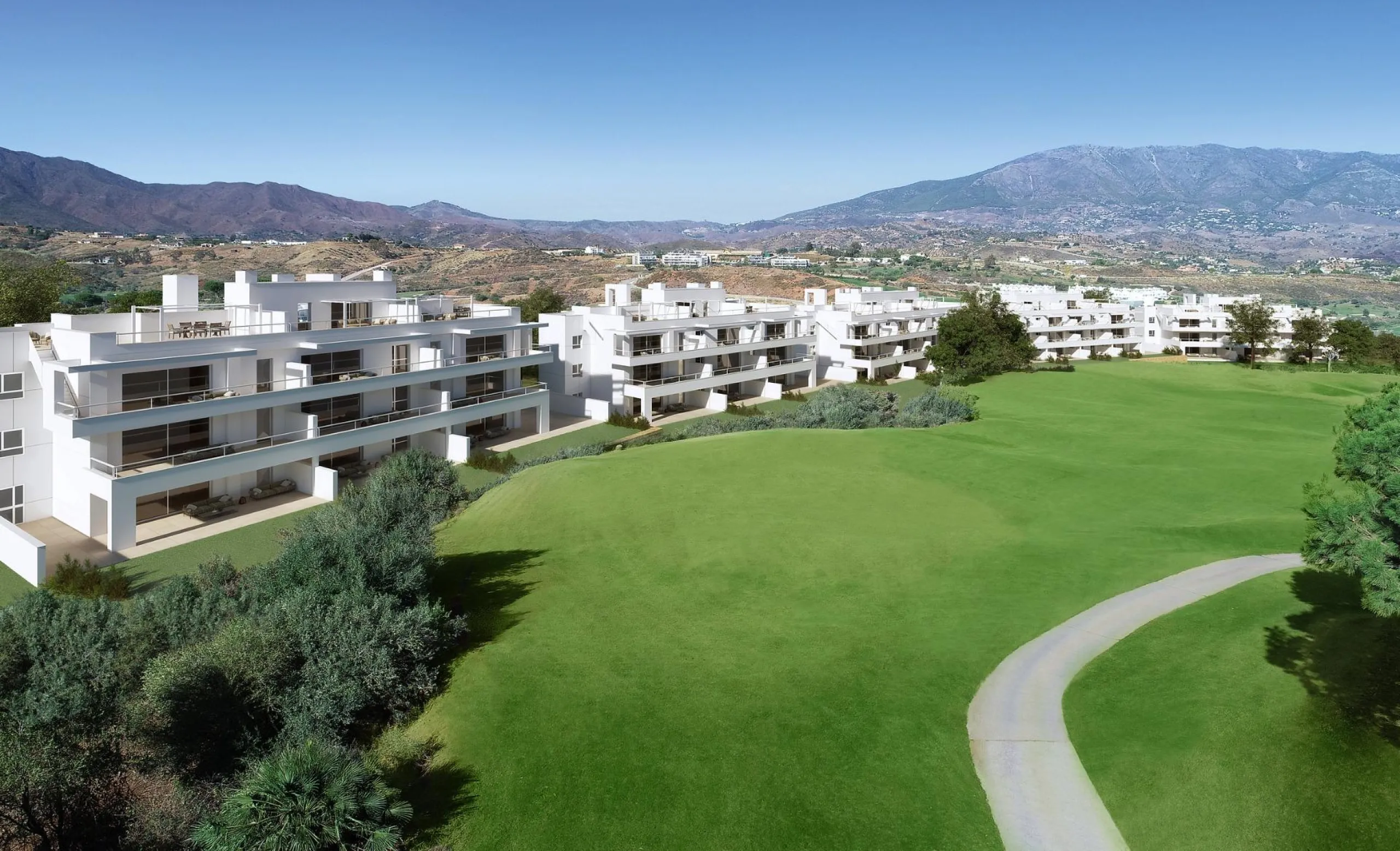 NEW BUILD RESIDENTIAL COMPLEX AT LA CALA GOLF RESORT, MIJAS& & New Build residential complex of apartments and penthouses at the La Cala Golf Resort.& & The residence is being built at the top of the hill overlooking the Europa Golf Course, in