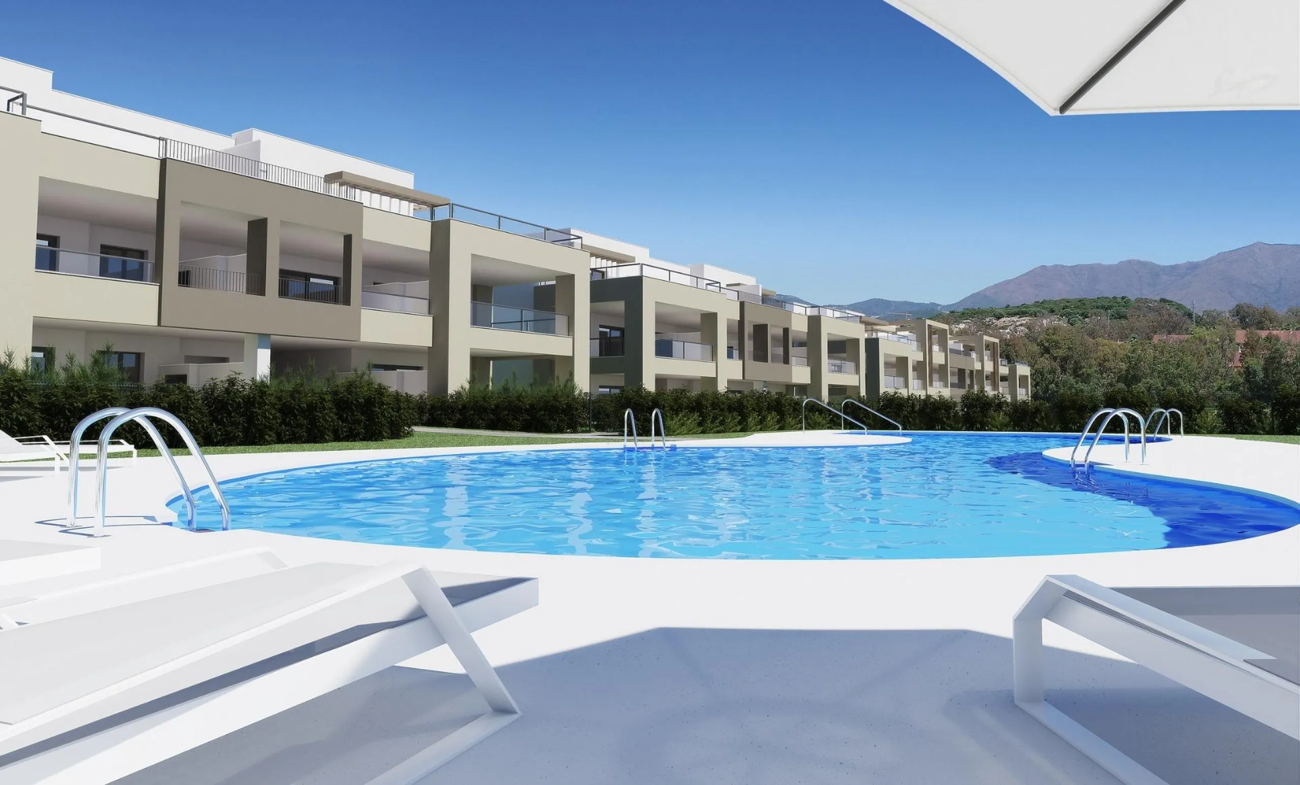 NEW BUILD RESIDENTIAL COMPLEX IN CASARES& & New Build gated residential complex of 58 apartments with 2 or 3 bedrooms, distributed over 4 buildings which offer ground-floor homes with private gardens, and are crowned by the exclusive 3-bedroom penth