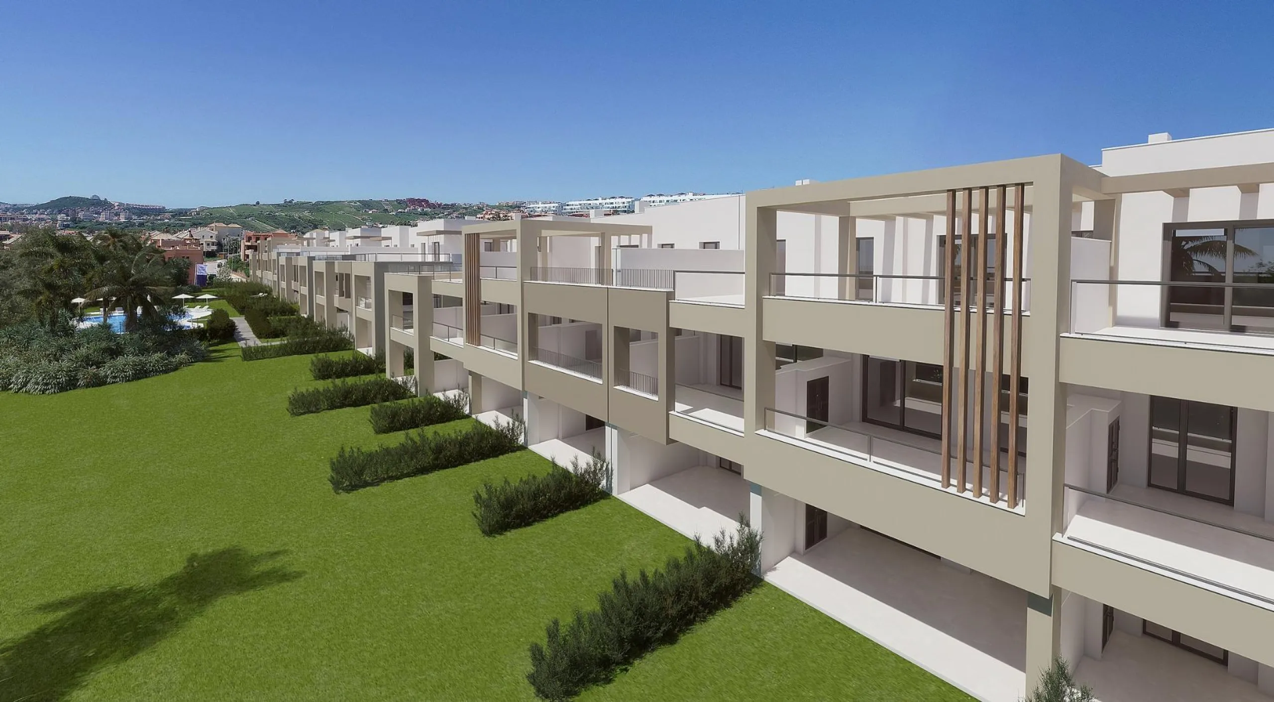 NEW BUILD RESIDENTIAL COMPLEX IN CASARES& & New Build gated residential complex of 58 apartments with 2 or 3 bedrooms, distributed over 4 buildings which offer ground-floor homes with private gardens, and are crowned by the exclusive 3-bedroom penth