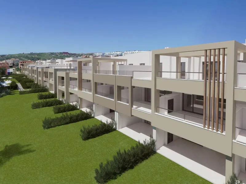 NEW BUILD RESIDENTIAL COMPLEX IN CASARES& & New Build gated residential complex of 58 apartments with 2 or 3 bedrooms, distributed over 4 buildings which offer ground-floor homes with private gardens, and are crowned by the exclusive 3-bedroom penth
