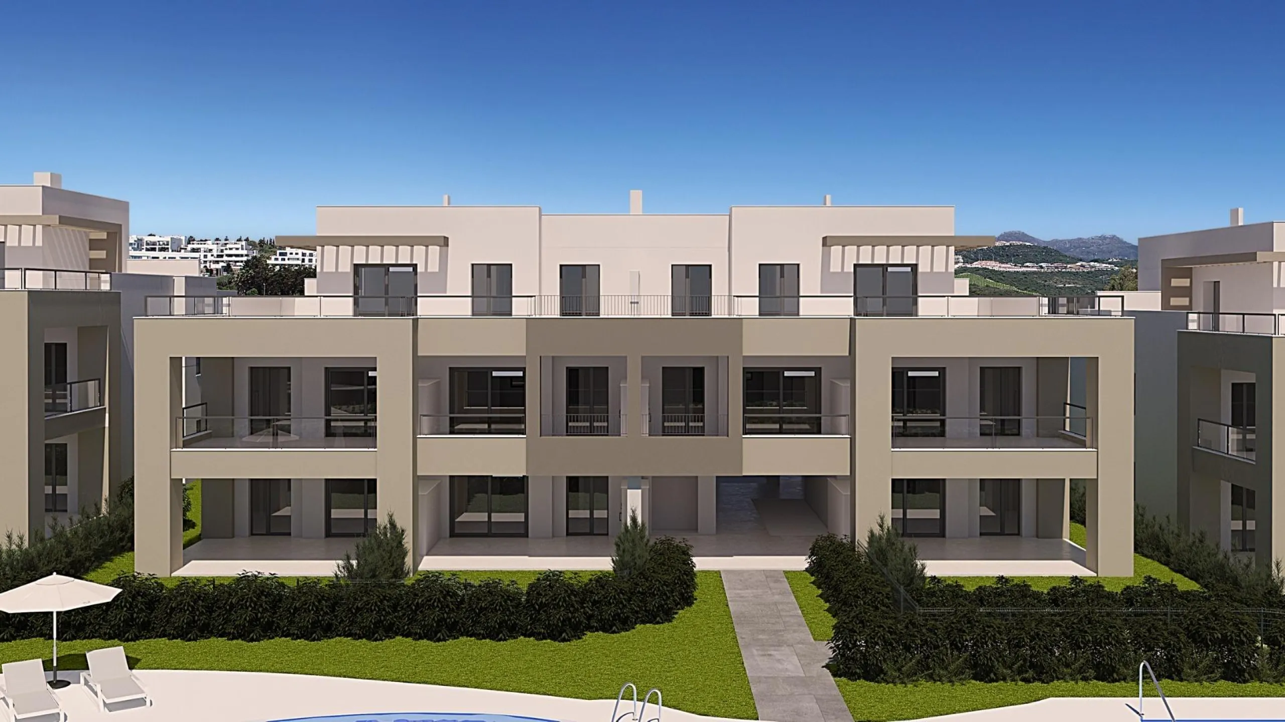 NEW BUILD RESIDENTIAL COMPLEX IN CASARES& & New Build gated residential complex of 58 apartments with 2 or 3 bedrooms, distributed over 4 buildings which offer ground-floor homes with private gardens, and are crowned by the exclusive 3-bedroom penth