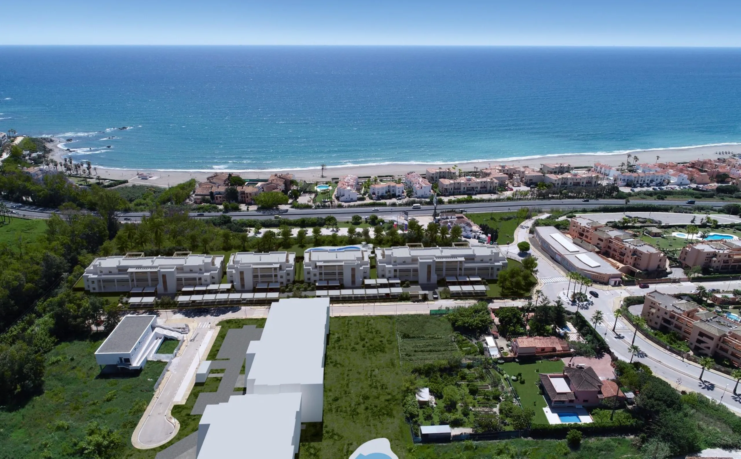 NEW BUILD RESIDENTIAL COMPLEX IN CASARES& & New Build gated residential complex of 58 apartments with 2 or 3 bedrooms, distributed over 4 buildings which offer ground-floor homes with private gardens, and are crowned by the exclusive 3-bedroom penth