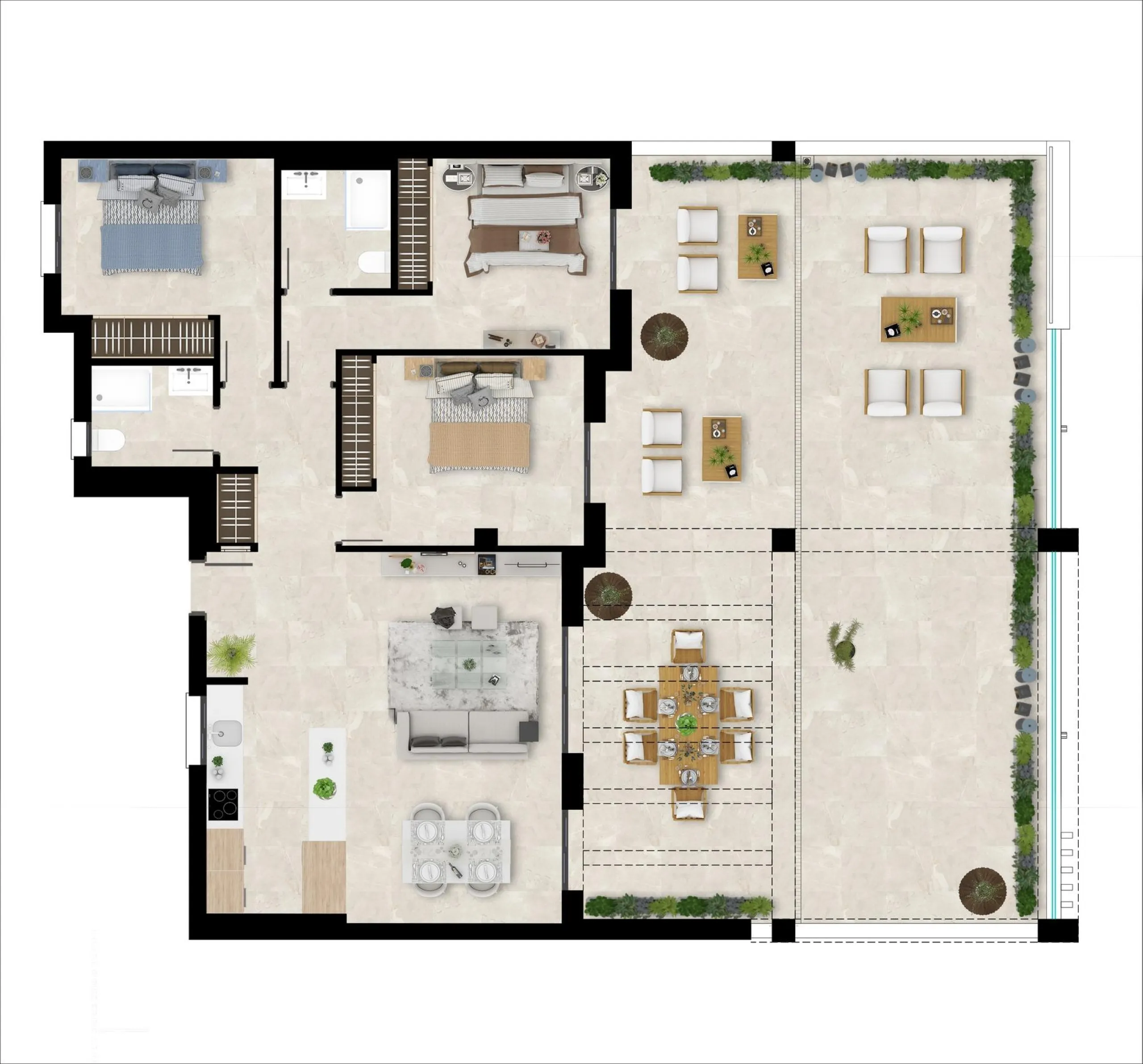 NEW BUILD RESIDENTIAL COMPLEX IN CASARES& & New Build gated residential complex of 58 apartments with 2 or 3 bedrooms, distributed over 4 buildings which offer ground-floor homes with private gardens, and are crowned by the exclusive 3-bedroom penth