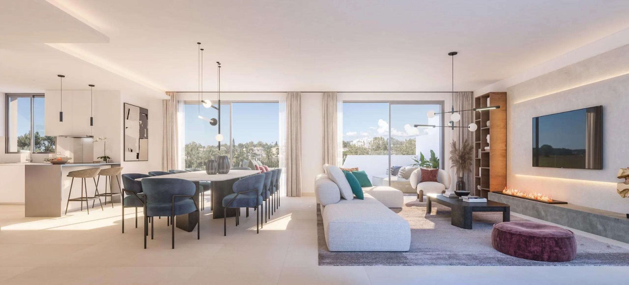 FLAT IN LUXURY URBANISATION CLOSE TO MARBELLA& & Spectacular project of 34 flats and penthouses, with 2, 3 and 4 bedrooms. Each property is endowed with the comfort and elegance provided by its large windows, fabulous terraces and views of the Guada