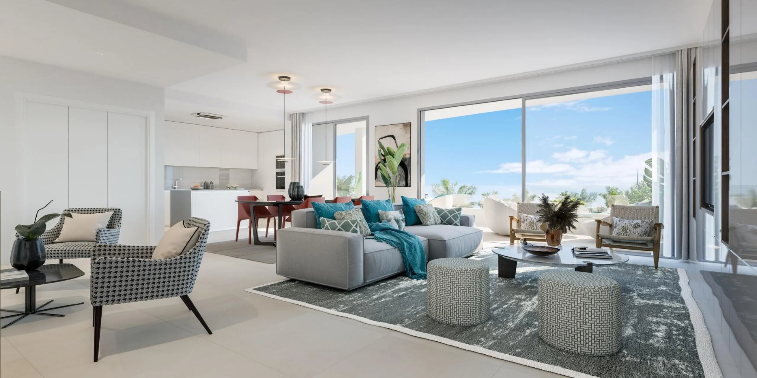 FLAT IN LUXURY URBANISATION CLOSE TO MARBELLA& & Spectacular project of 34 flats and penthouses, with 2, 3 and 4 bedrooms. Each property is endowed with the comfort and elegance provided by its large windows, fabulous terraces and views of the Guada