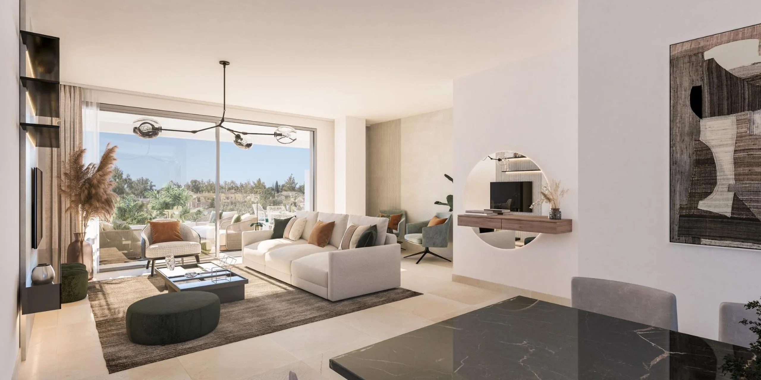 FLAT IN LUXURY URBANISATION CLOSE TO MARBELLA& & Spectacular project of 34 flats and penthouses, with 2, 3 and 4 bedrooms. Each property is endowed with the comfort and elegance provided by its large windows, fabulous terraces and views of the Guada