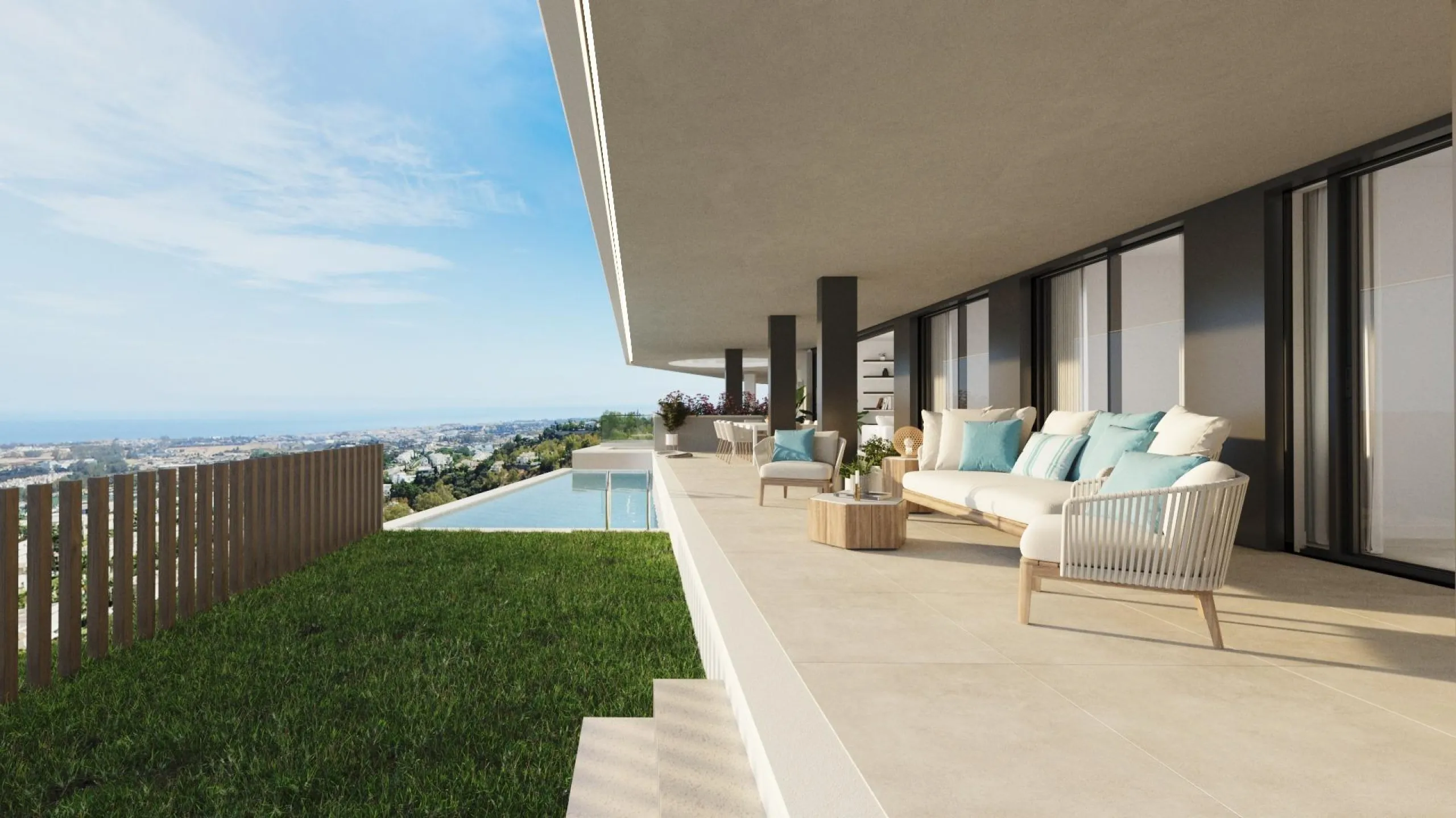 EXCLUSIVE URBANISATION WITH SEA VIEWS ON THE COSTA DEL SOL& & Development of 56 exclusive 3 and 4 bedroom homes with panoramic sea views, distributed in 7 blocks with only 2 homes per floor, which further increases their exclusivity. Fully equipped 