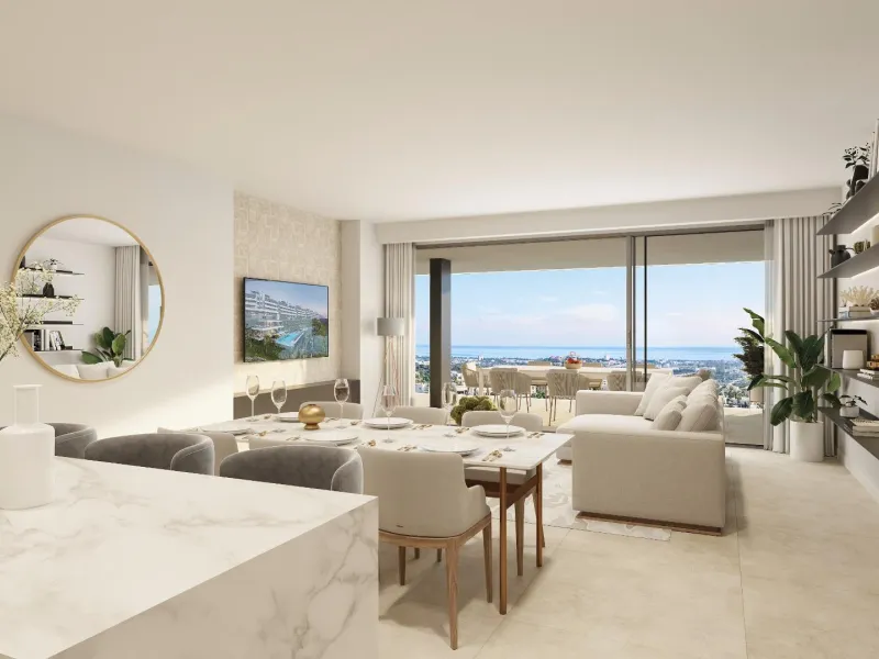 EXCLUSIVE URBANISATION WITH SEA VIEWS ON THE COSTA DEL SOL& & Development of 56 exclusive 3 and 4 bedroom homes with panoramic sea views, distributed in 7 blocks with only 2 homes per floor, which further increases their exclusivity. Fully equipped 