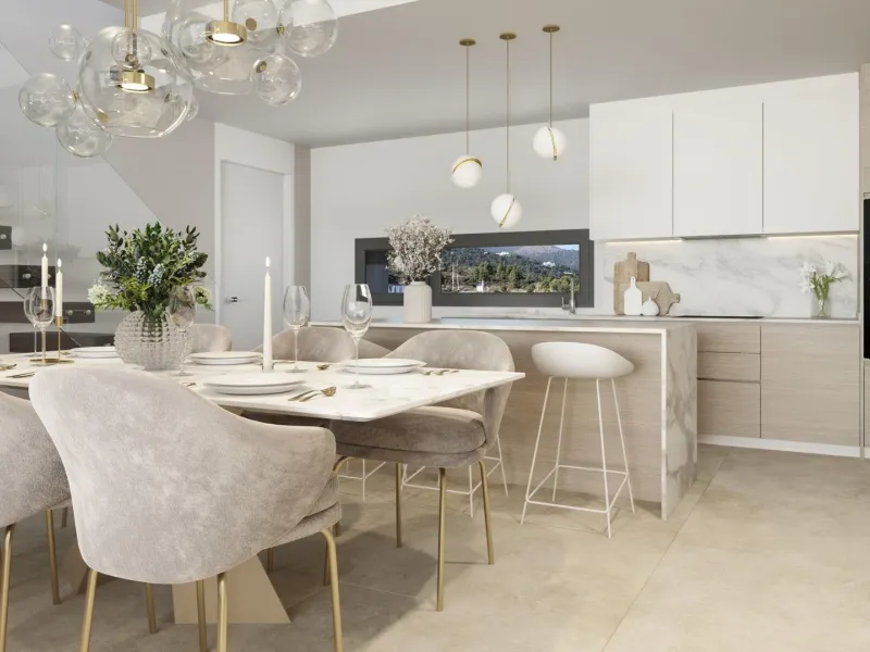 EXCLUSIVE URBANISATION WITH SEA VIEWS ON THE COSTA DEL SOL& & Development of 56 exclusive 3 and 4 bedroom homes with panoramic sea views, distributed in 7 blocks with only 2 homes per floor, which further increases their exclusivity. Fully equipped 