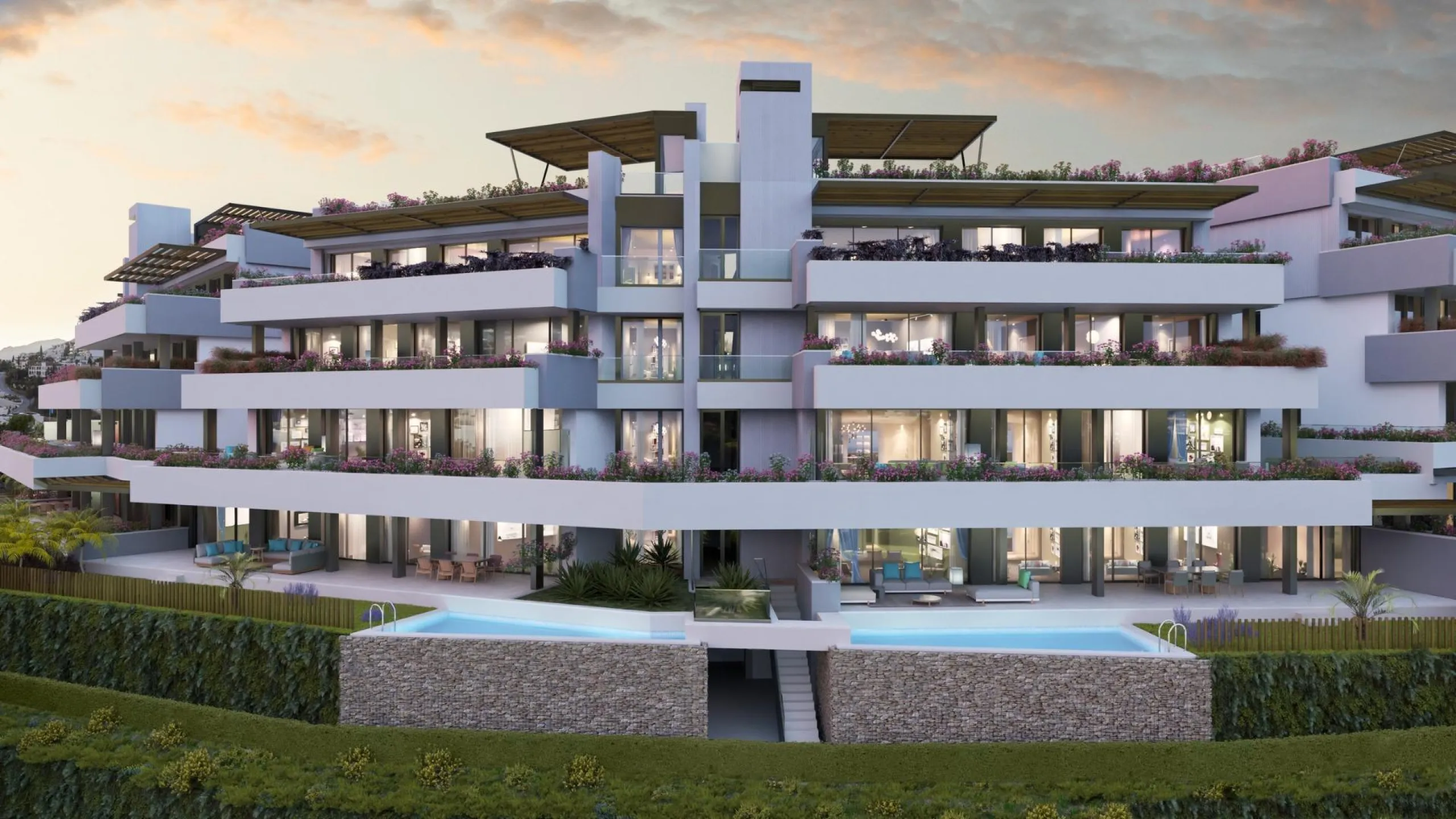 EXCLUSIVE URBANISATION WITH SEA VIEWS ON THE COSTA DEL SOL& & Development of 56 exclusive 3 and 4 bedroom homes with panoramic sea views, distributed in 7 blocks with only 2 homes per floor, which further increases their exclusivity. Fully equipped 
