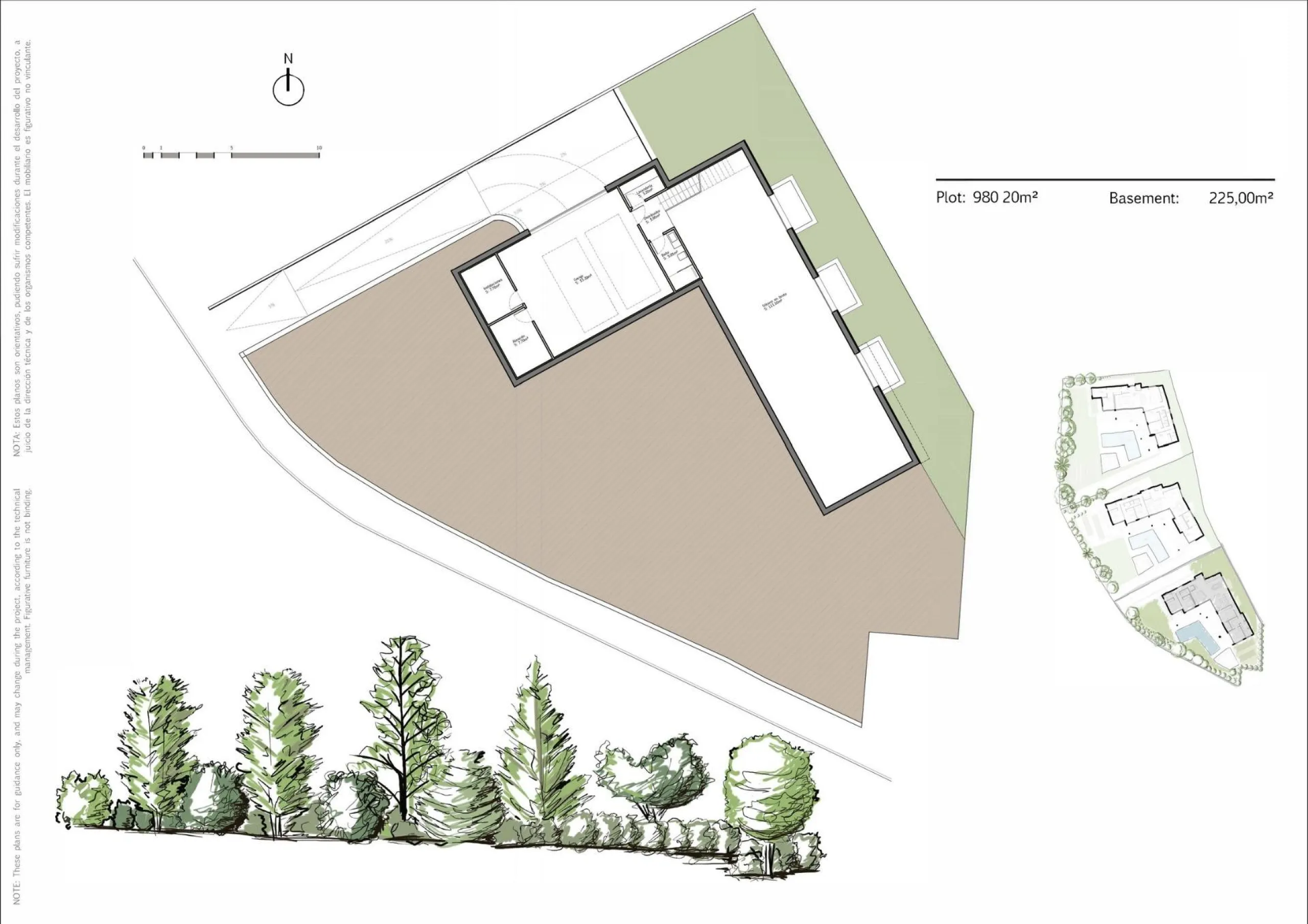 EXCLUSIVE LUXURY VILLA ON THE COSTA DEL SOL& & Three unique villas built on a single floor, each with its own landscaped garden and ecological vegetable garden of 36 m2. Spacious terraces, garden areas with lawns with automatic irrigation with diffu
