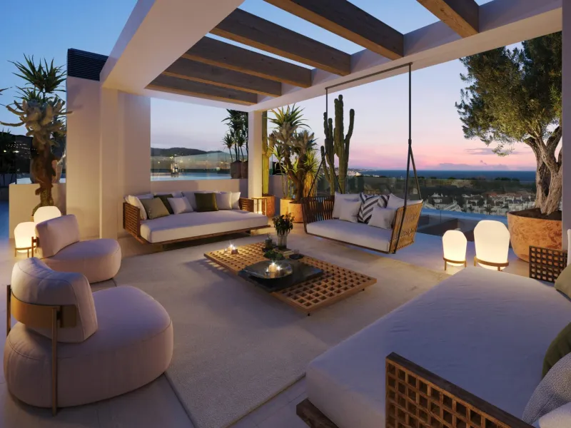 LUXURY HOMES ON MARBELLA'S GOLDEN MILE& & Exclusive complex of 28 flats and penthouses with 3 and 4 bedrooms, all with en-suite bathrooms, carefully distributed in four architecturally distinct blocks called Agua, Piedra, Madera and Arena, optimisin