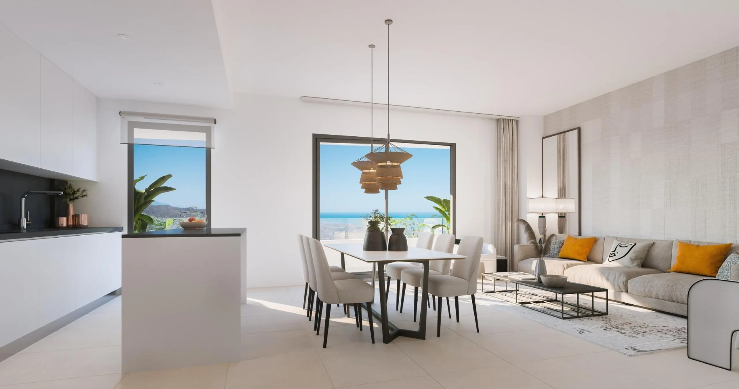 EXCLUSIVE HOMES WITH SEA VIEWS ON THE COSTA DEL SOL& & Exclusive 2 and 3 bedroom homes, including ground floor apartments with private garden and penthouses with panoramic solarium, from where you can enjoy privileged views of the sea and the bay. A
