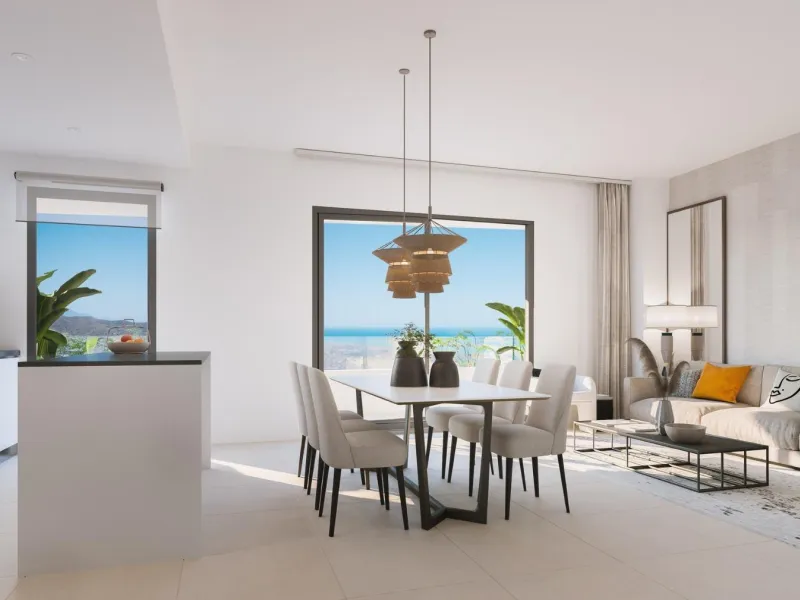 EXCLUSIVE HOMES WITH SEA VIEWS ON THE COSTA DEL SOL& & Exclusive 2 and 3 bedroom homes, including ground floor apartments with private garden and penthouses with panoramic solarium, from where you can enjoy privileged views of the sea and the bay. A