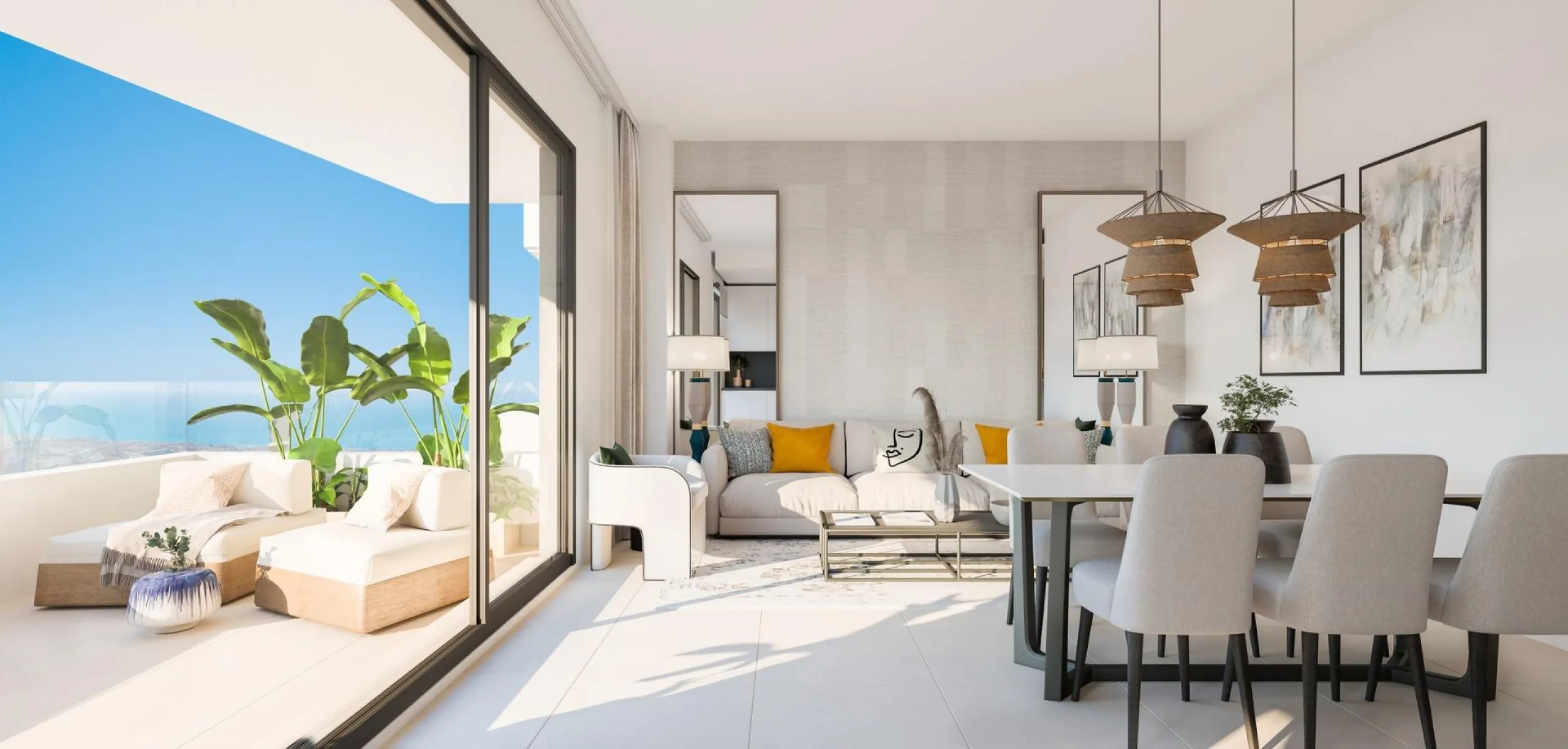 EXCLUSIVE HOMES WITH SEA VIEWS ON THE COSTA DEL SOL& & Exclusive 2 and 3 bedroom homes, including ground floor apartments with private garden and penthouses with panoramic solarium, from where you can enjoy privileged views of the sea and the bay. A