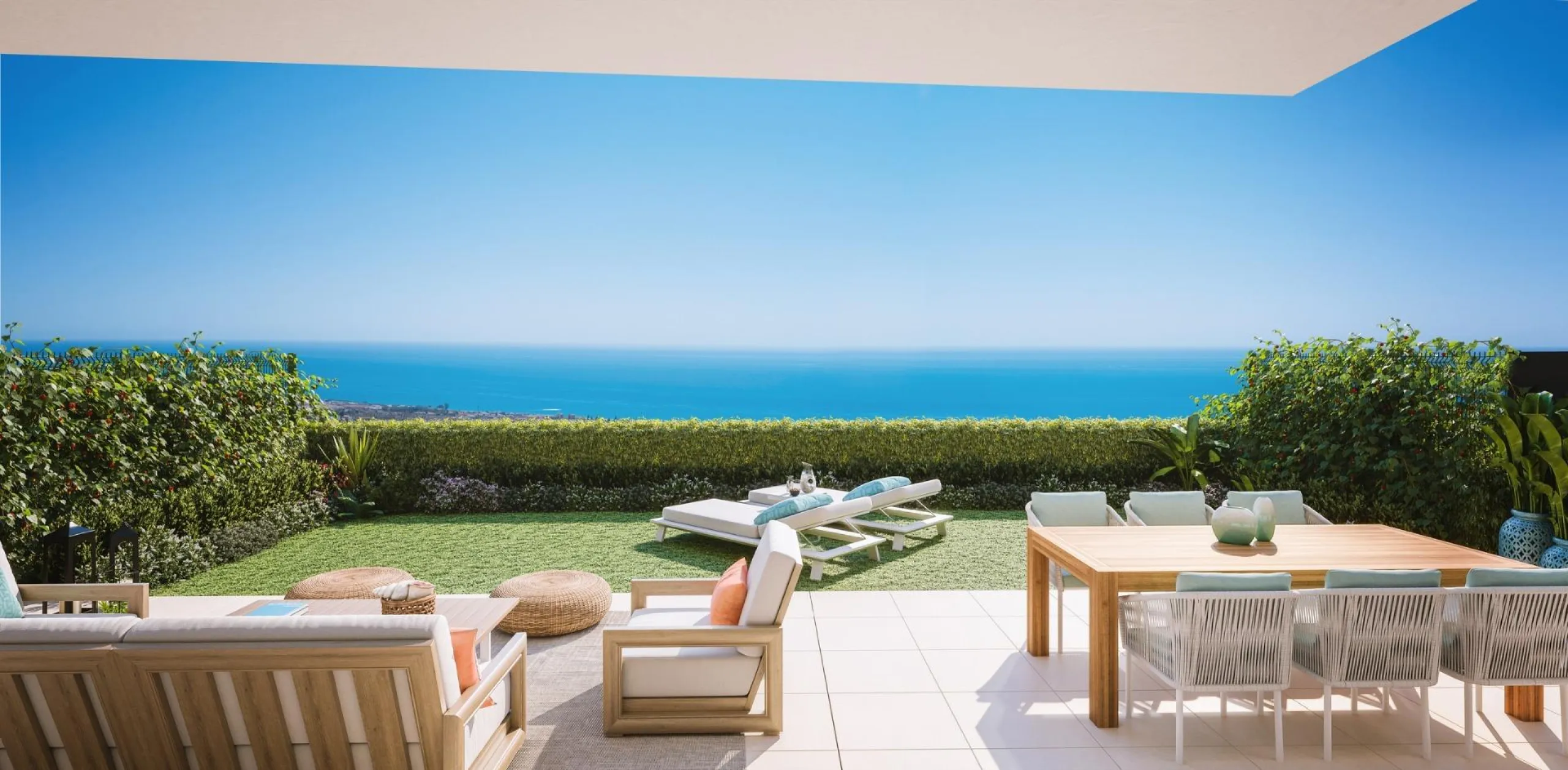 EXCLUSIVE HOMES WITH SEA VIEWS ON THE COSTA DEL SOL& & Exclusive 2 and 3 bedroom homes, including ground floor apartments with private garden and penthouses with panoramic solarium, from where you can enjoy privileged views of the sea and the bay. A