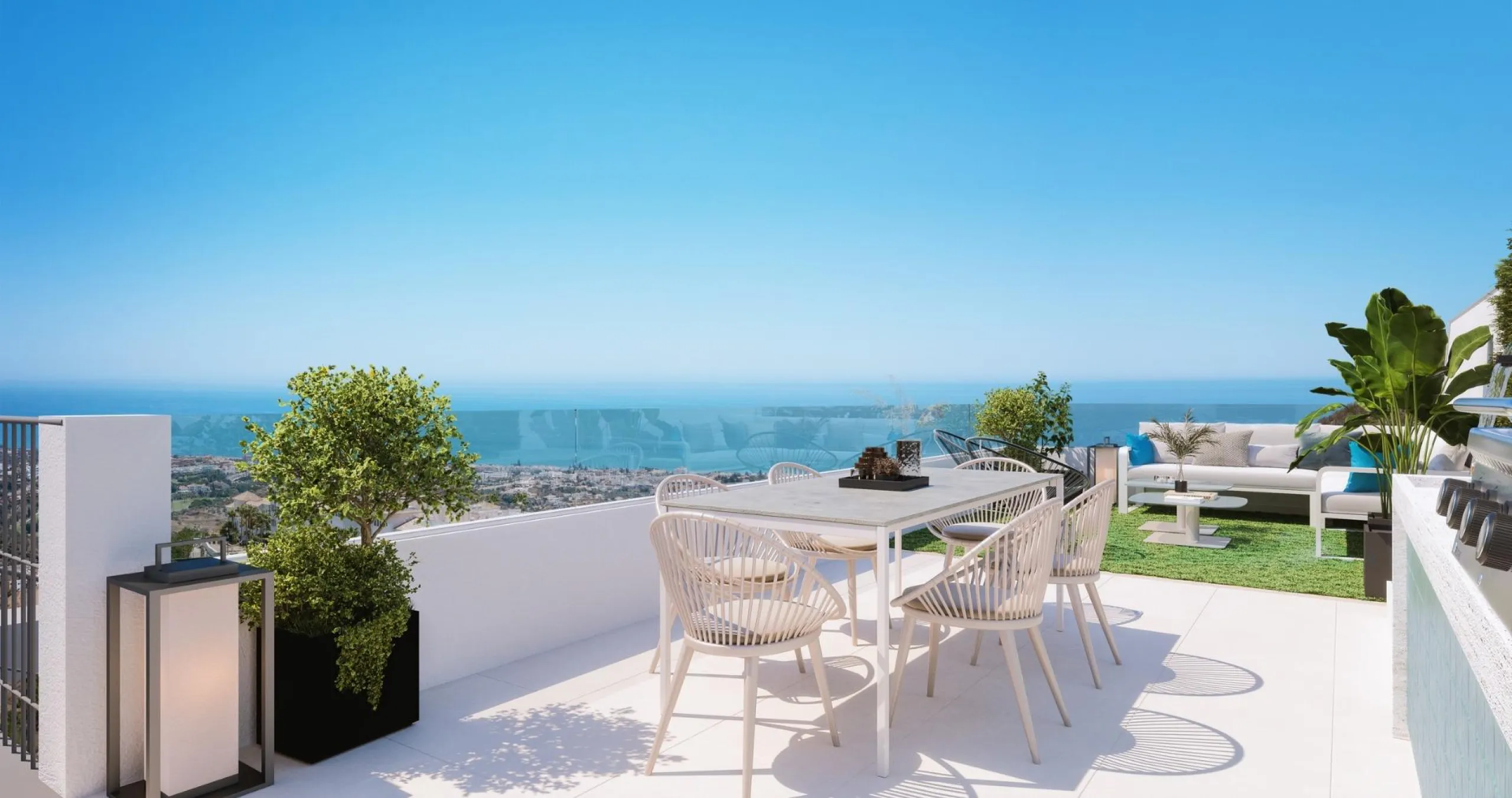 EXCLUSIVE HOMES WITH SEA VIEWS ON THE COSTA DEL SOL& & Exclusive 2 and 3 bedroom homes, including ground floor apartments with private garden and penthouses with panoramic solarium, from where you can enjoy privileged views of the sea and the bay. A
